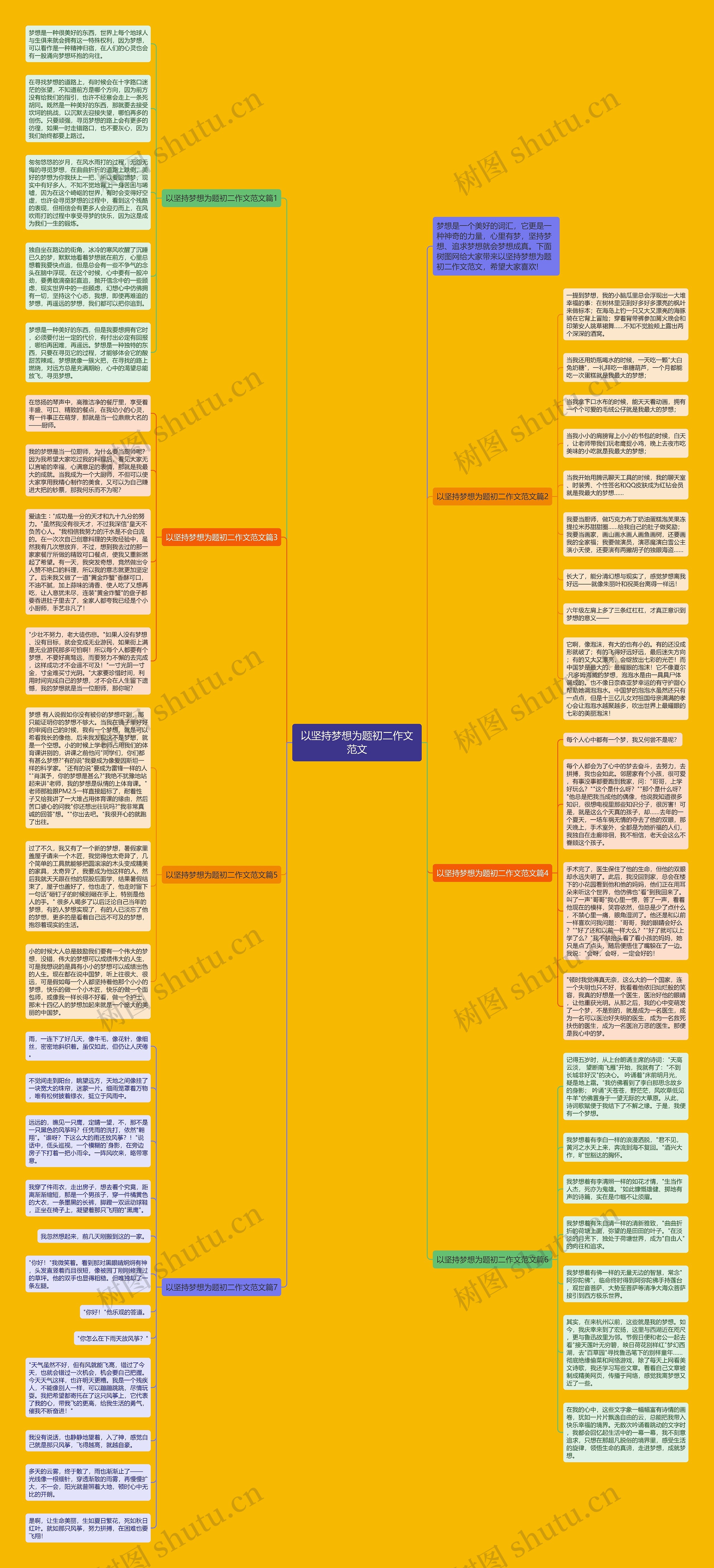 以坚持梦想为题初二作文范文思维导图
