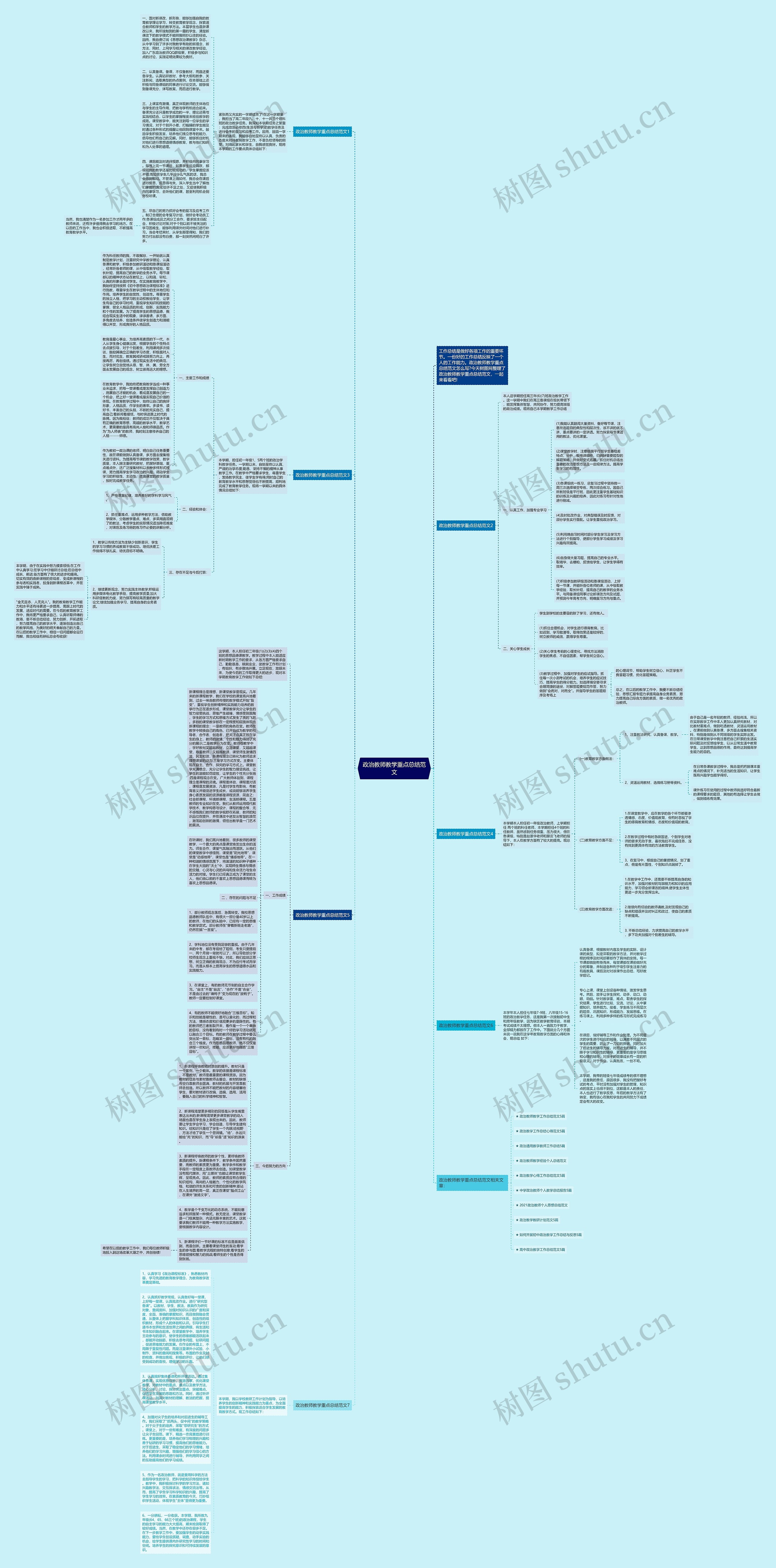 政治教师教学重点总结范文思维导图