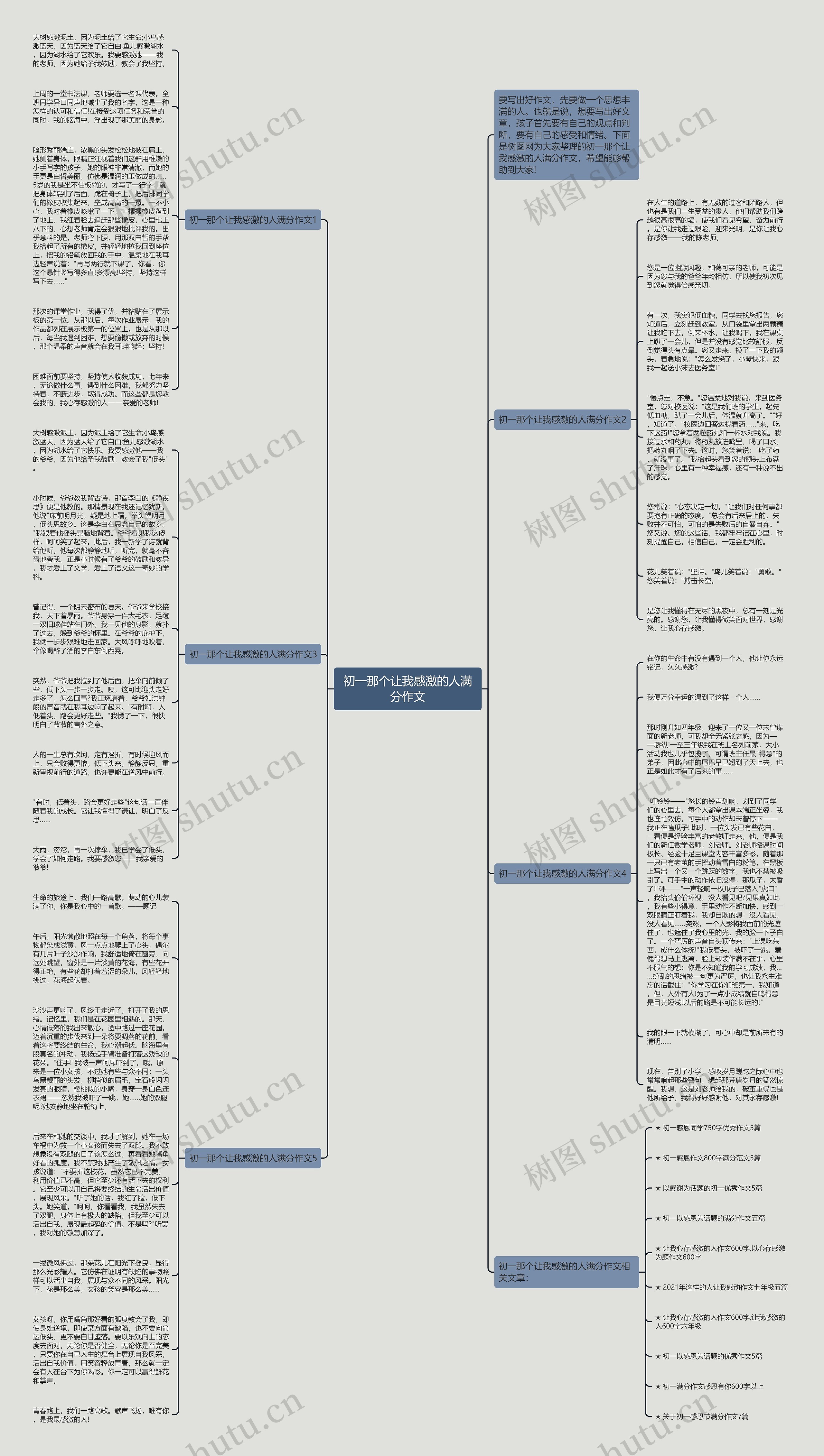 初一那个让我感激的人满分作文思维导图