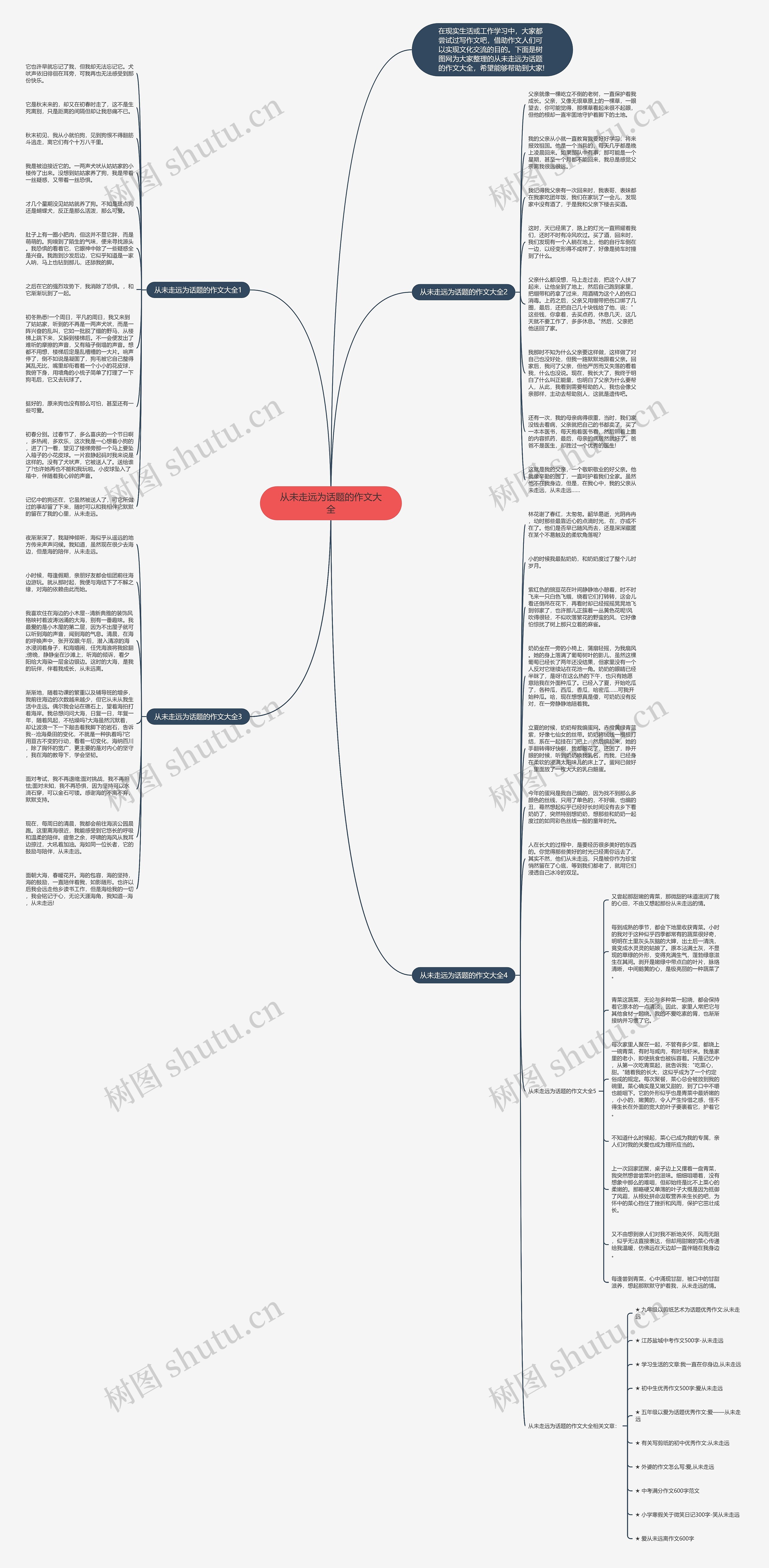 从未走远为话题的作文大全思维导图