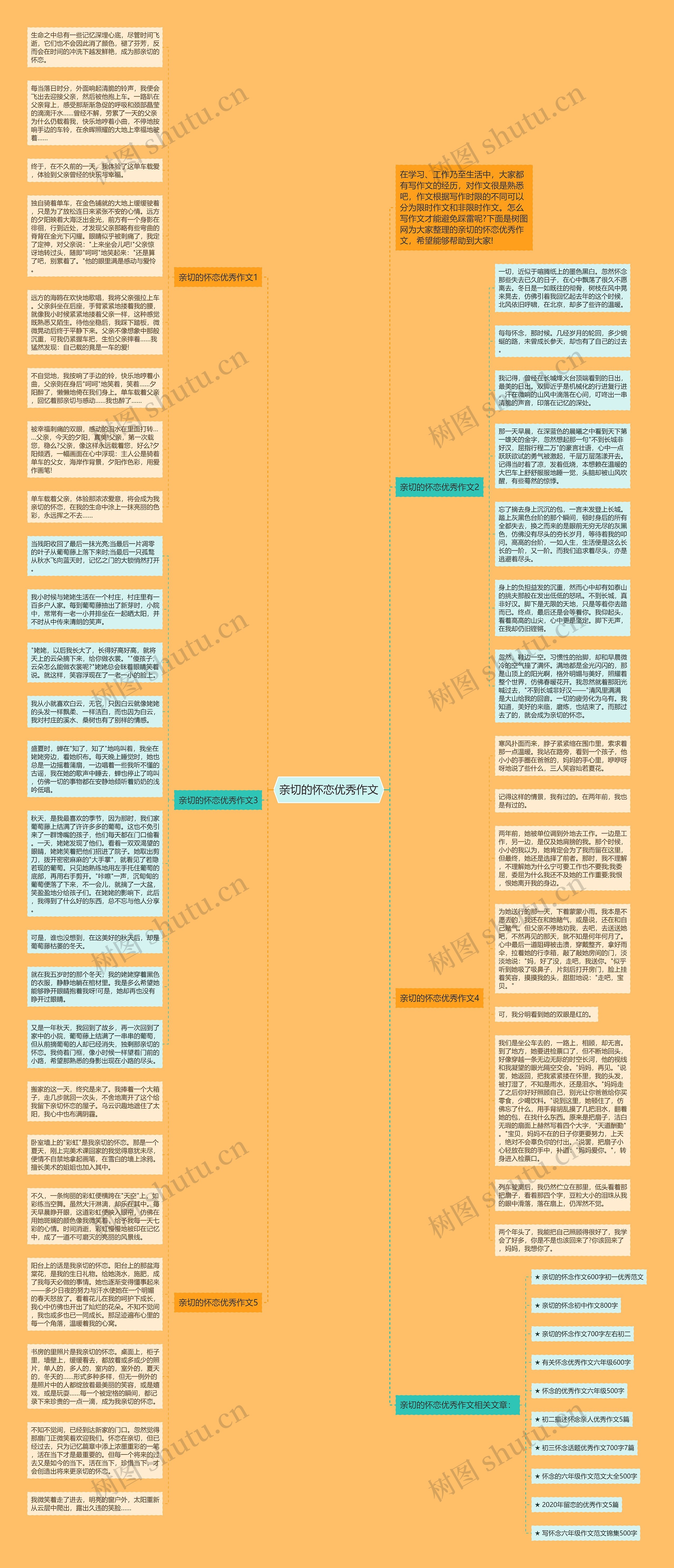 亲切的怀恋优秀作文思维导图