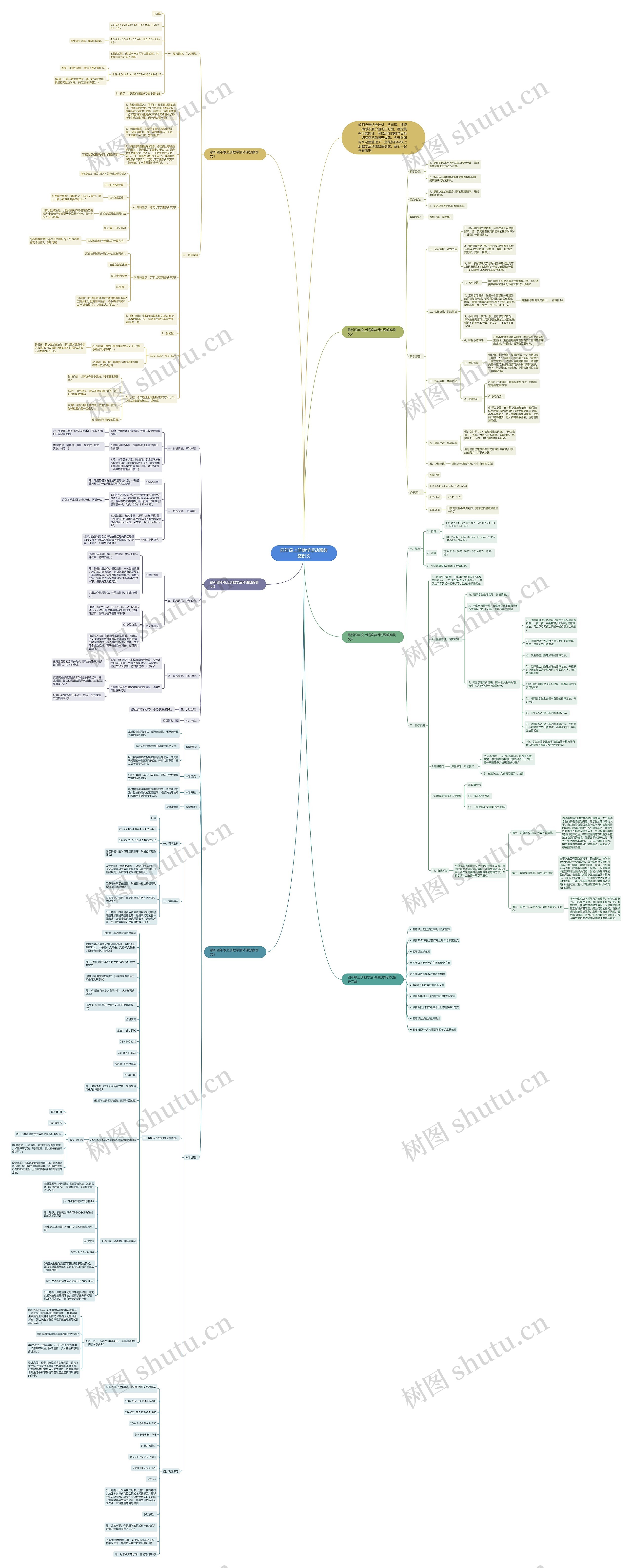 四年级上册数学活动课教案例文思维导图