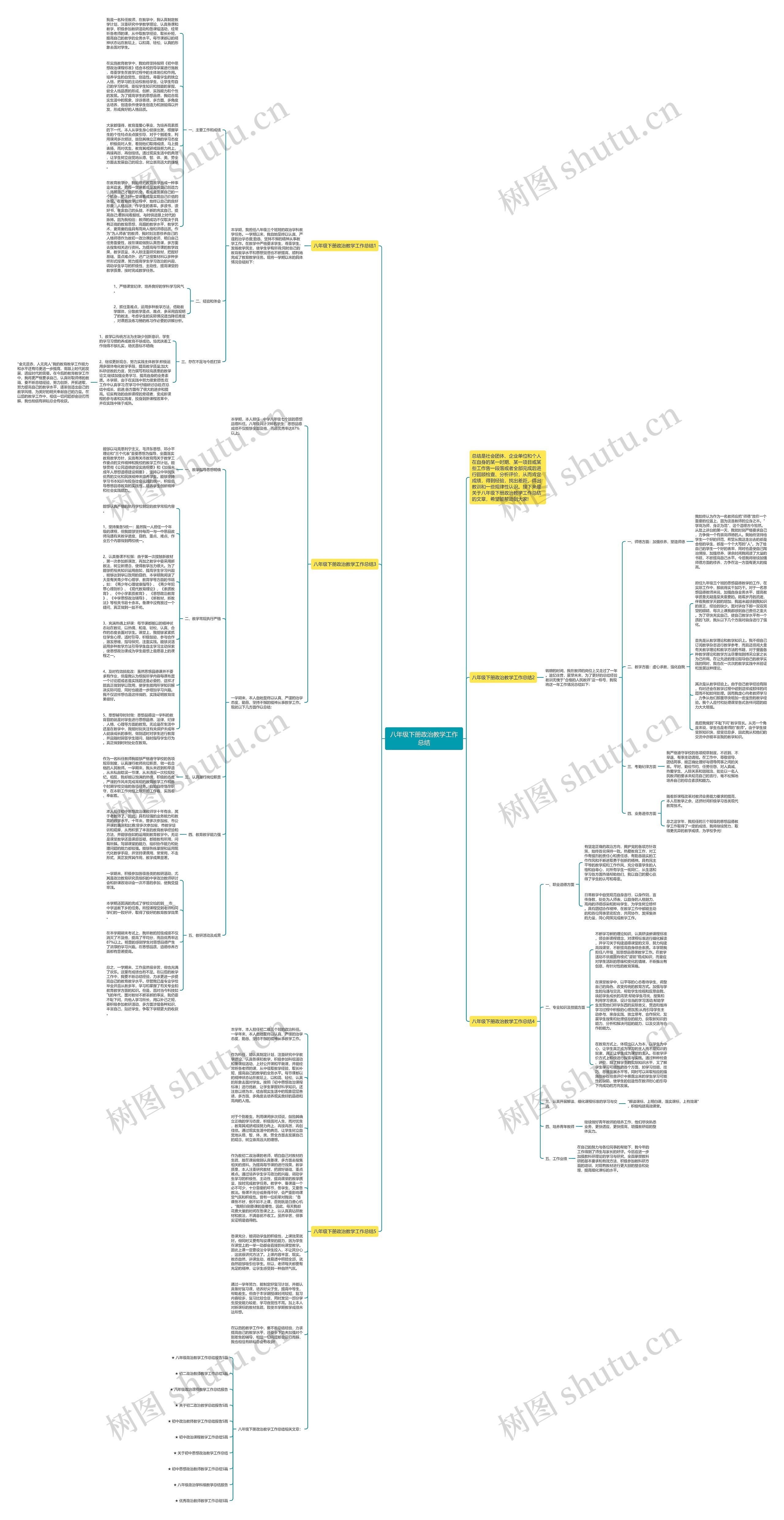 八年级下册政治教学工作总结思维导图