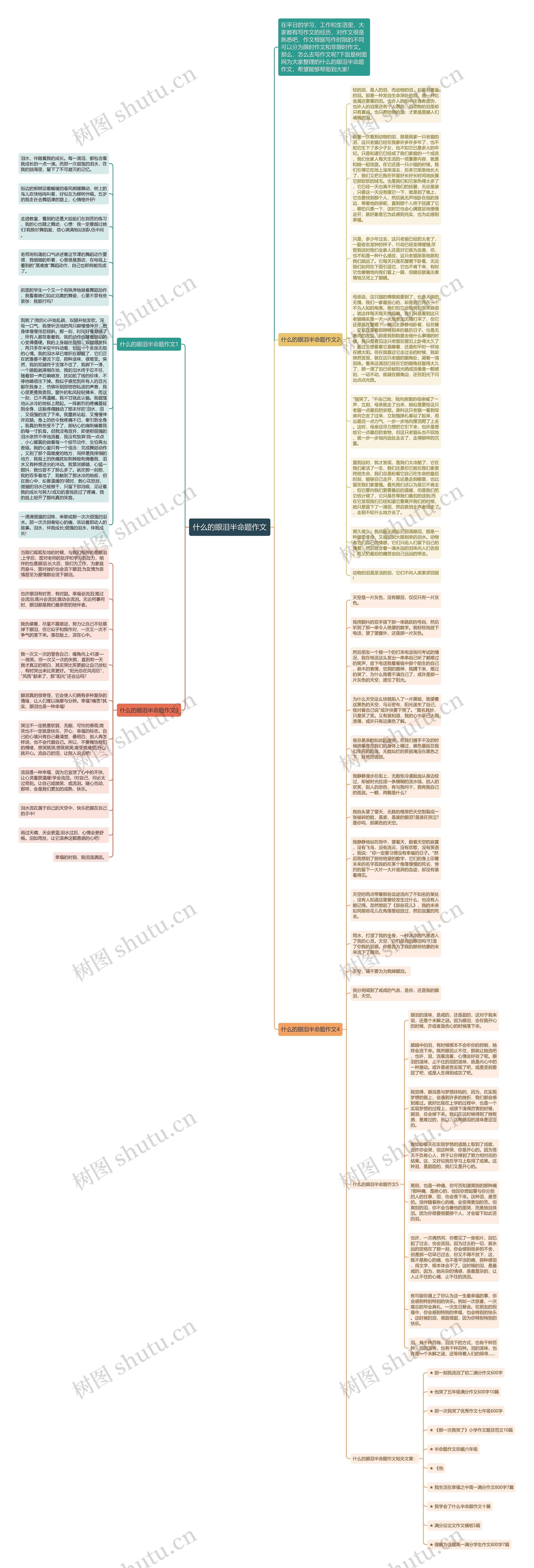 什么的眼泪半命题作文思维导图