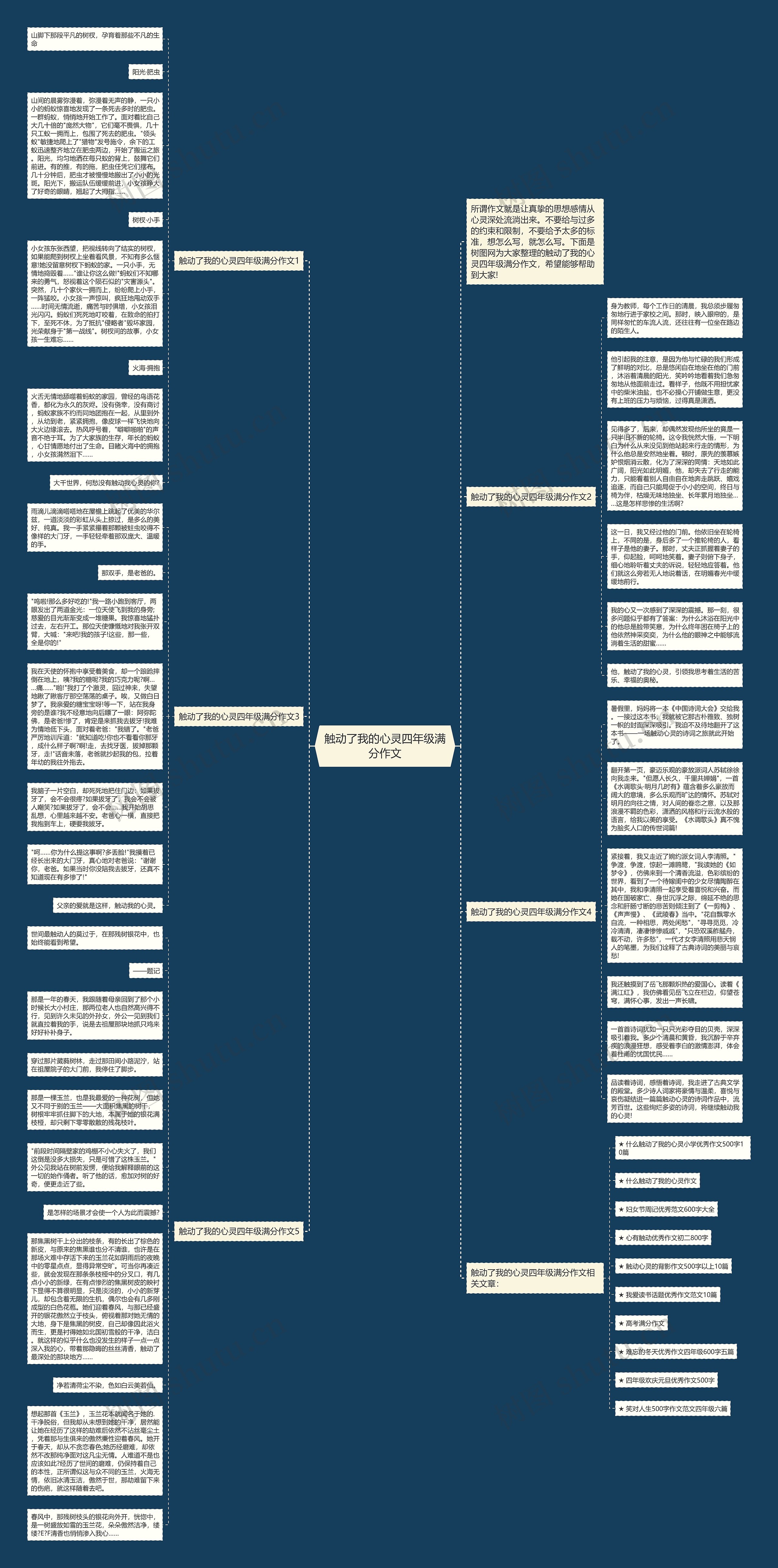 触动了我的心灵四年级满分作文思维导图