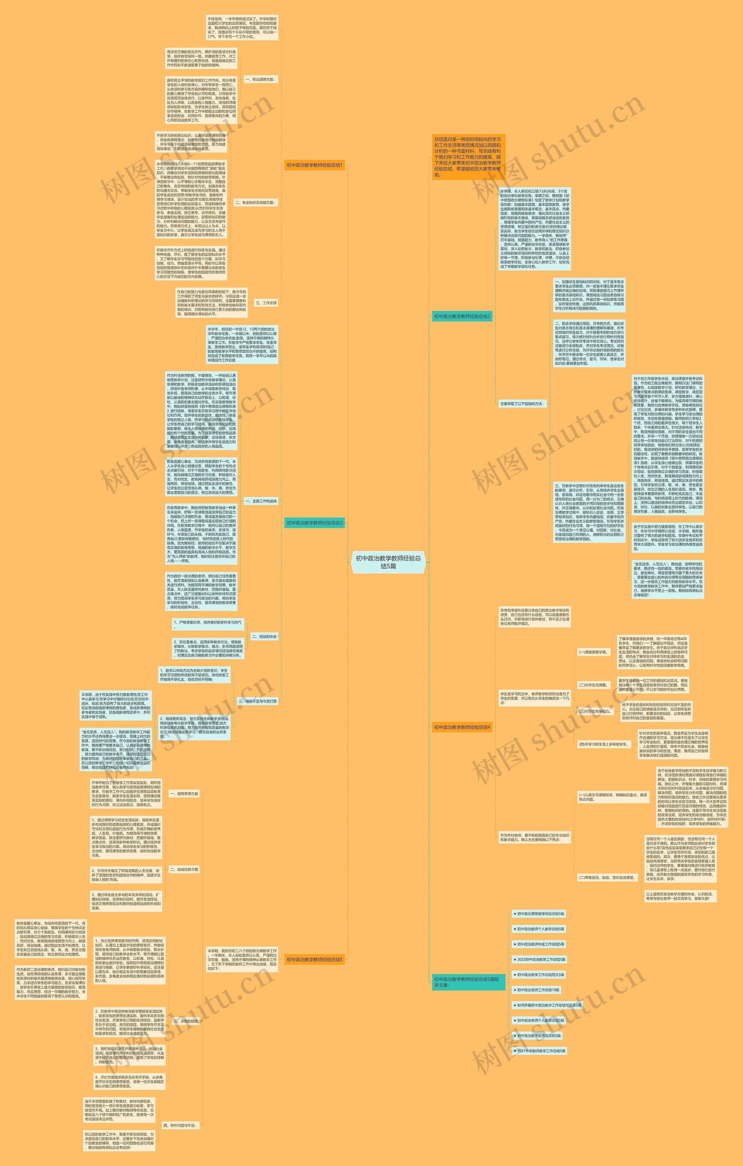 初中政治教学教师经验总结5篇思维导图