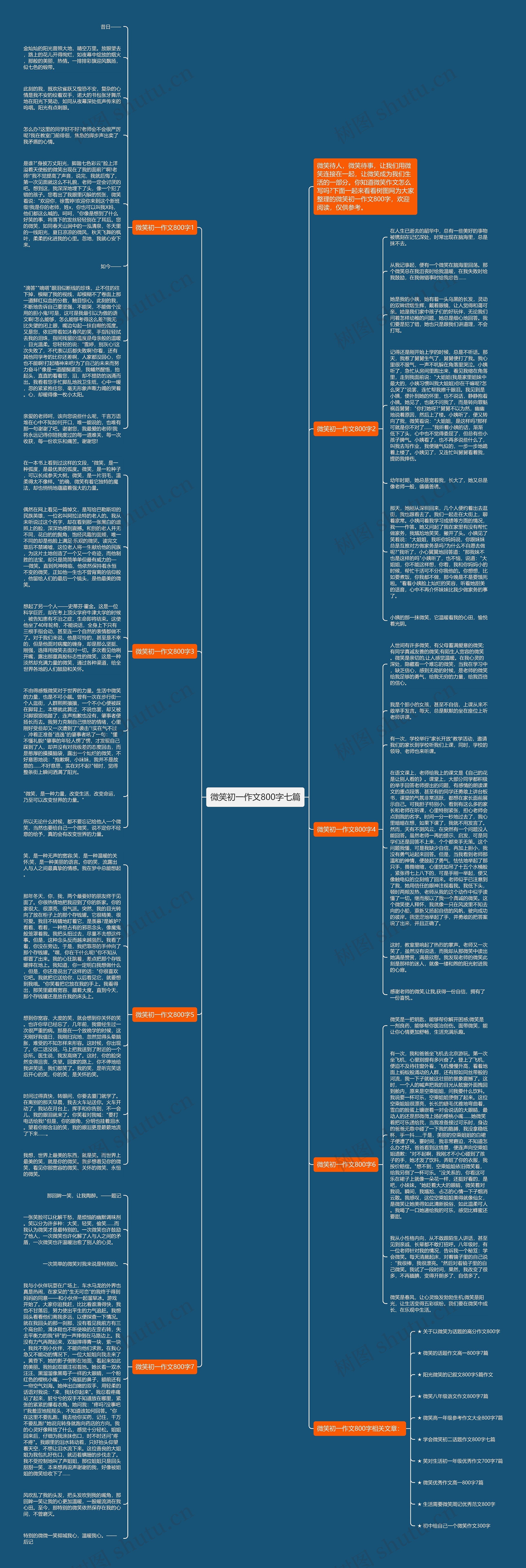 微笑初一作文800字七篇思维导图