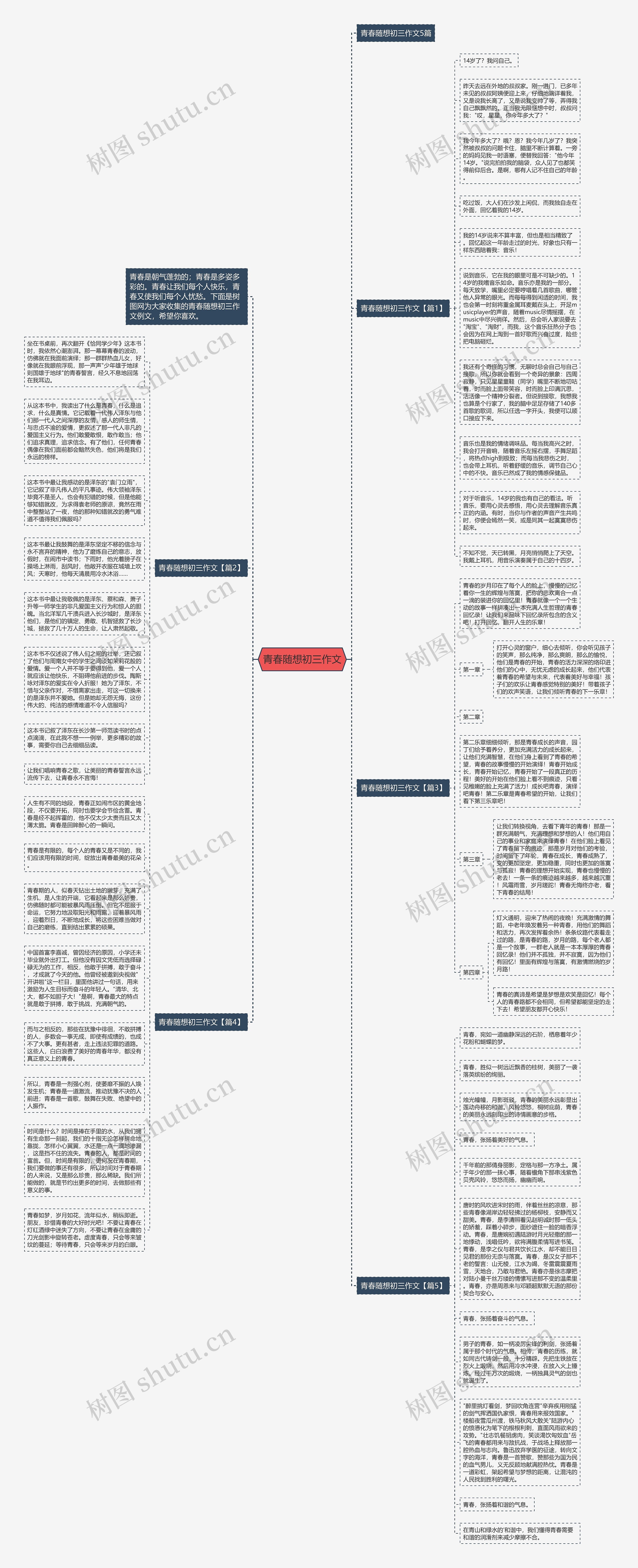 青春随想初三作文思维导图