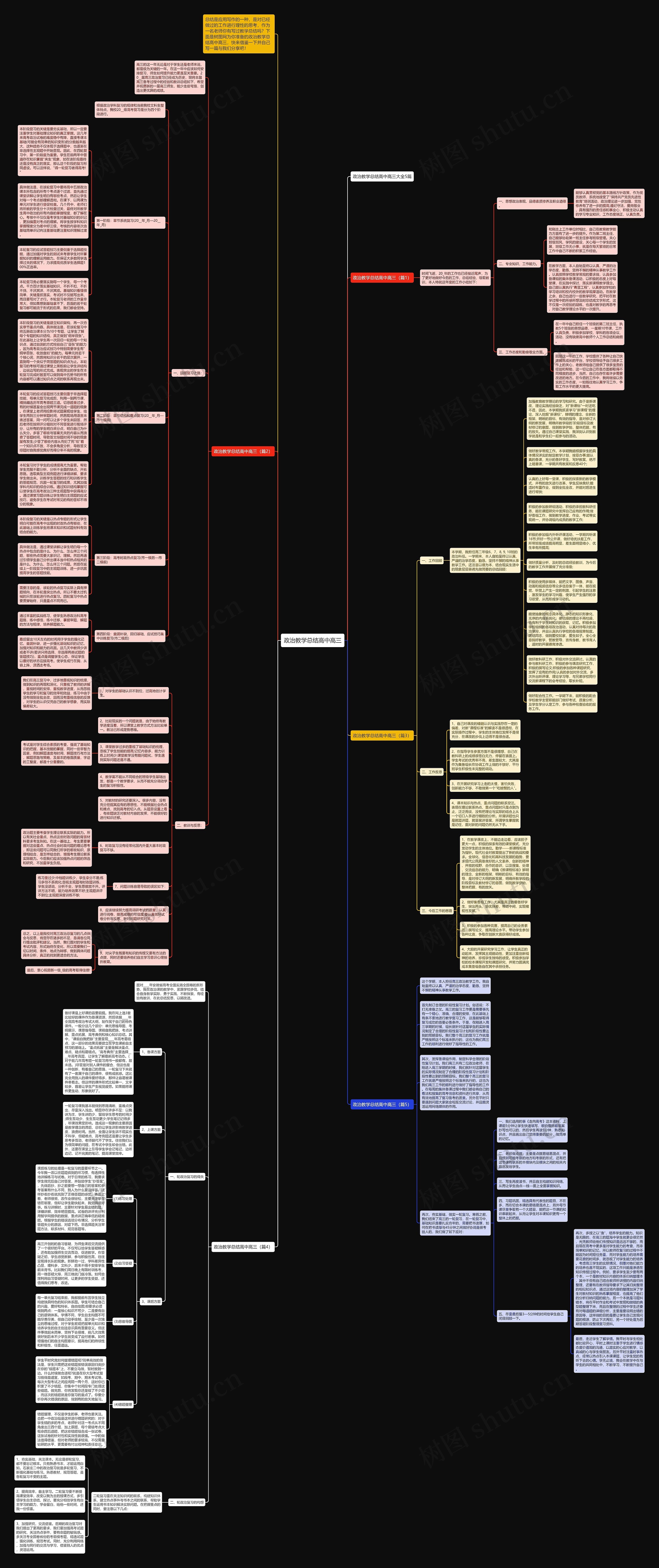 政治教学总结高中高三思维导图
