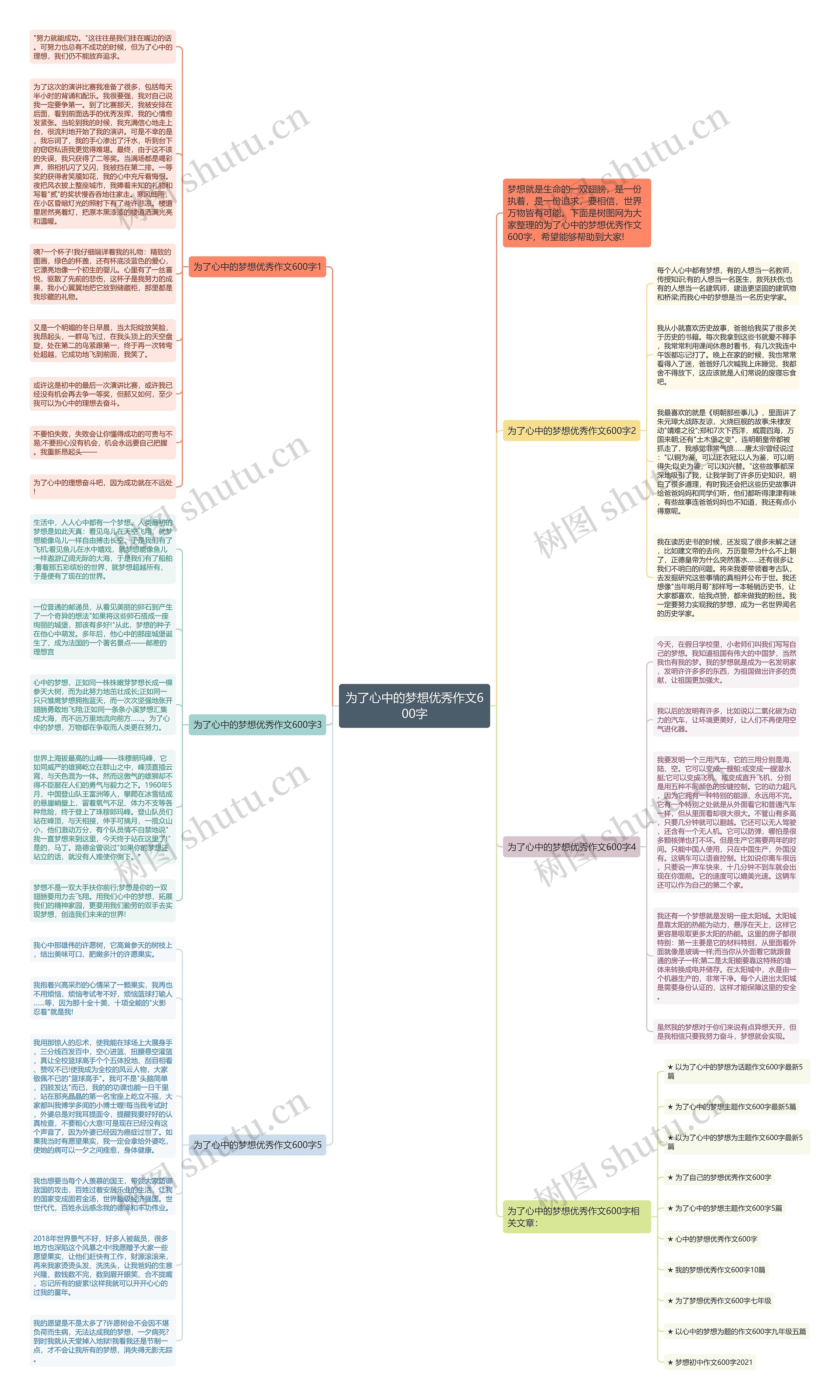 为了心中的梦想优秀作文600字思维导图
