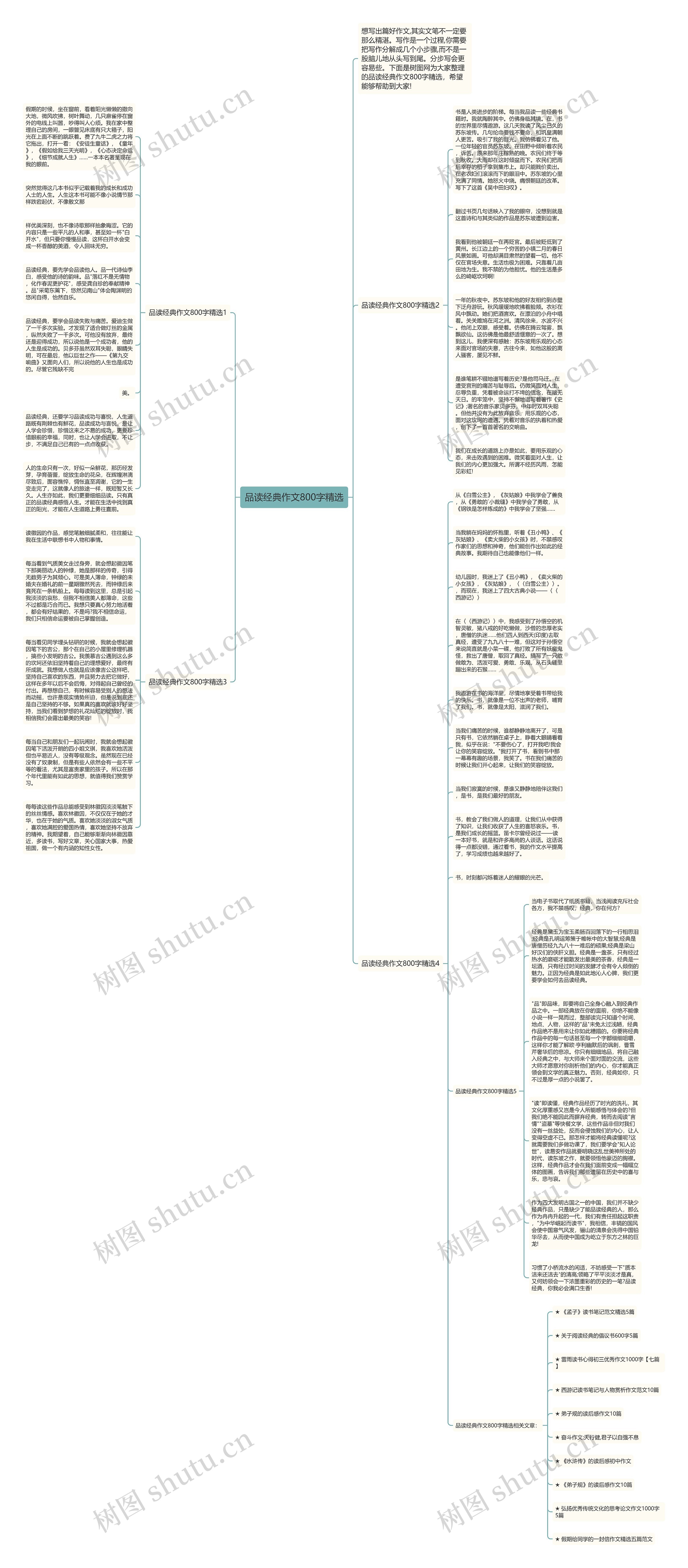 品读经典作文800字精选思维导图