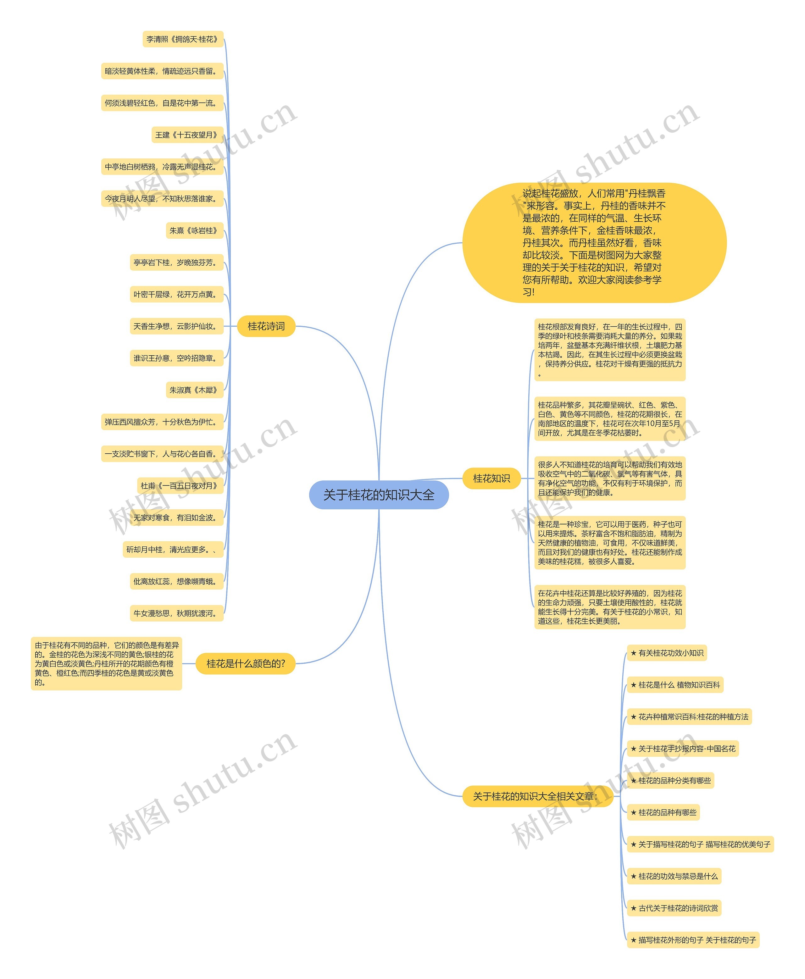 关于桂花的知识大全思维导图
