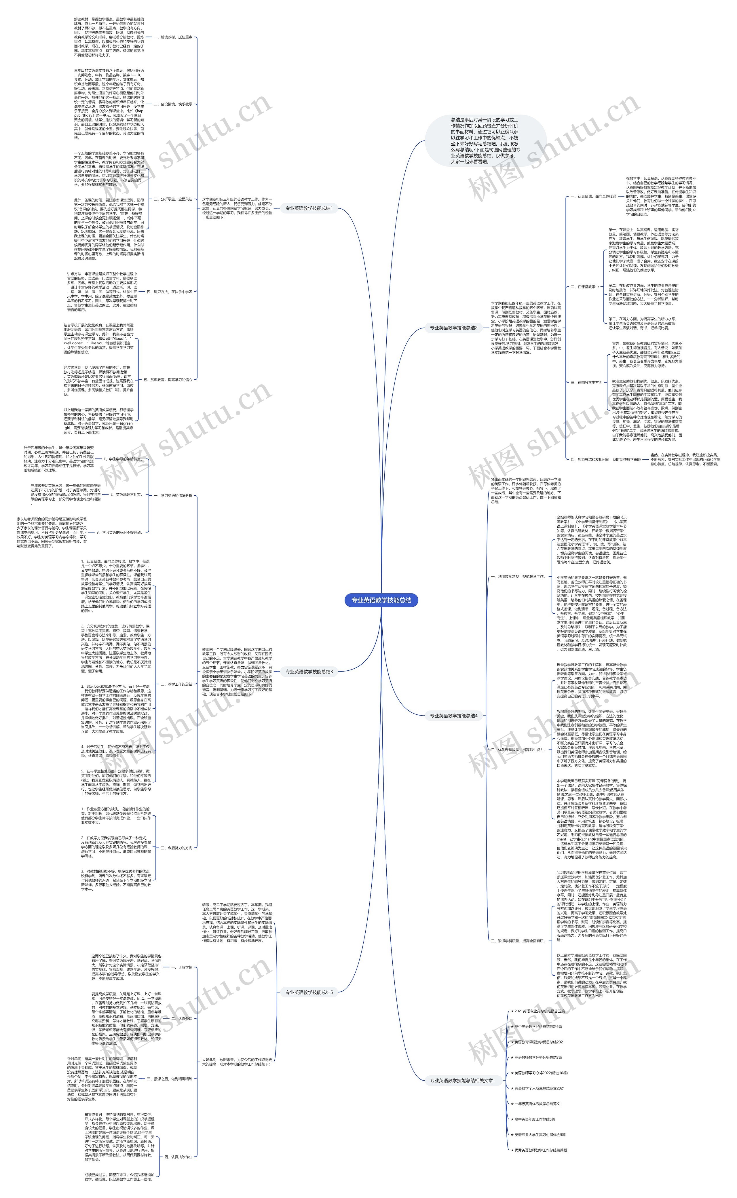 专业英语教学技能总结思维导图