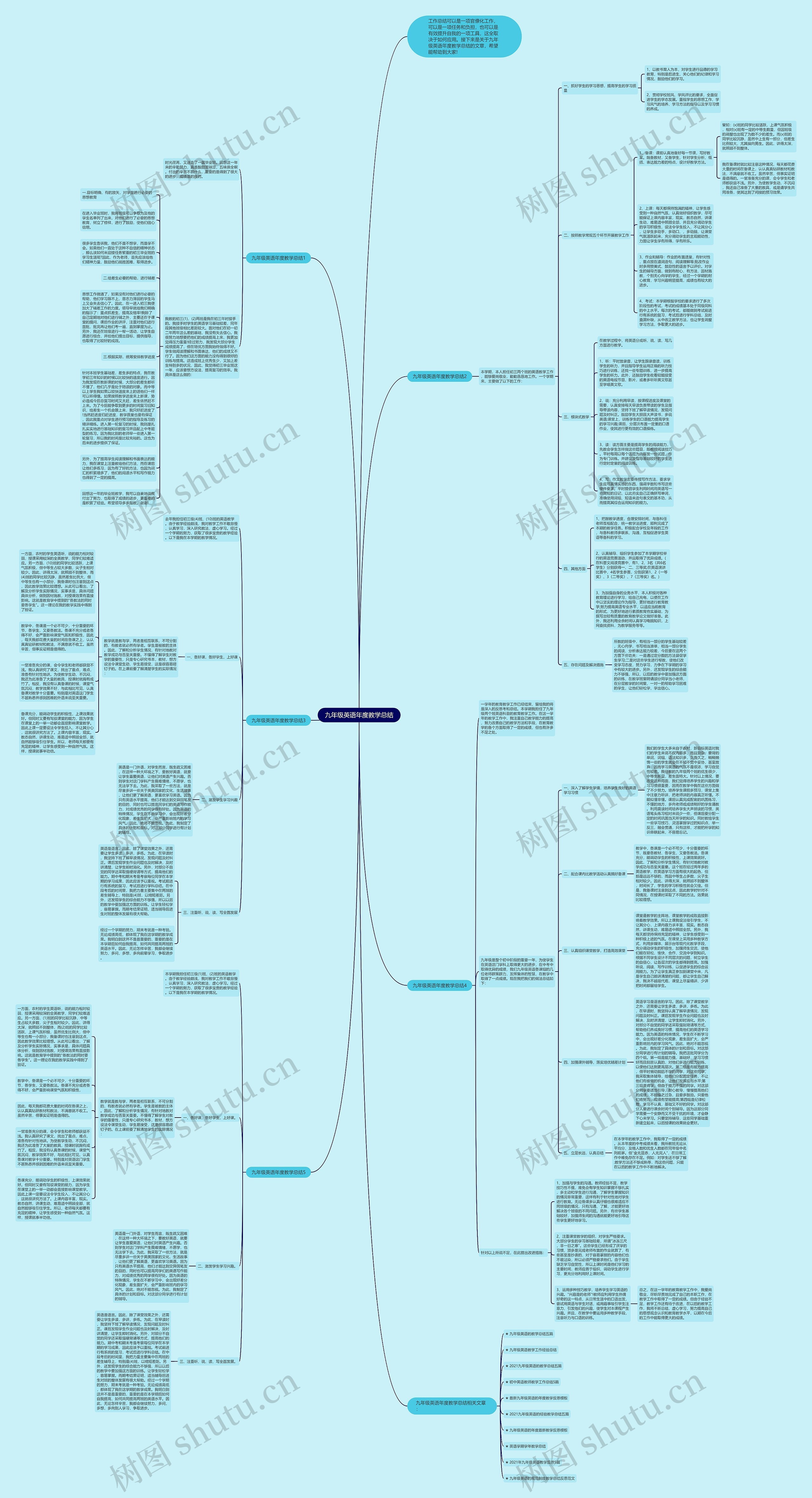 九年级英语年度教学总结思维导图