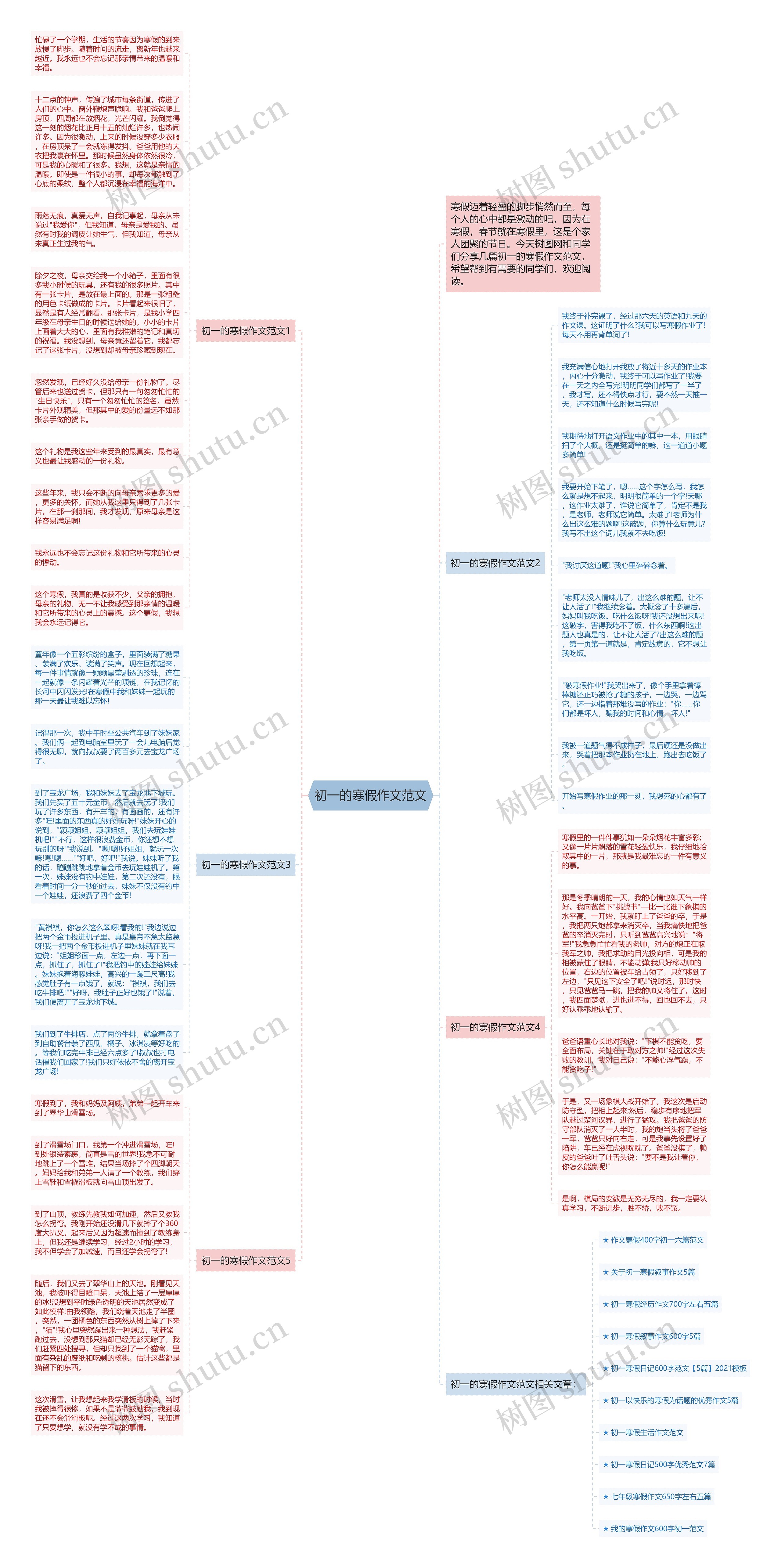 初一的寒假作文范文思维导图