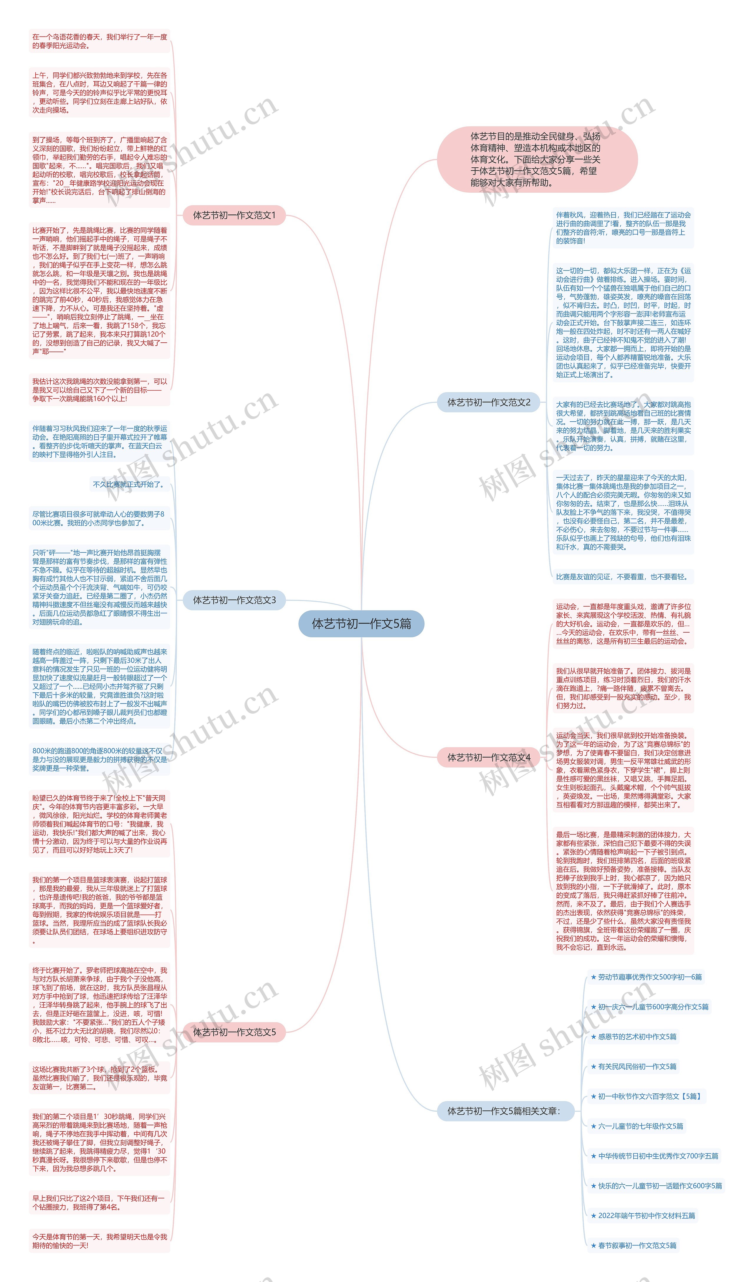 体艺节初一作文5篇思维导图