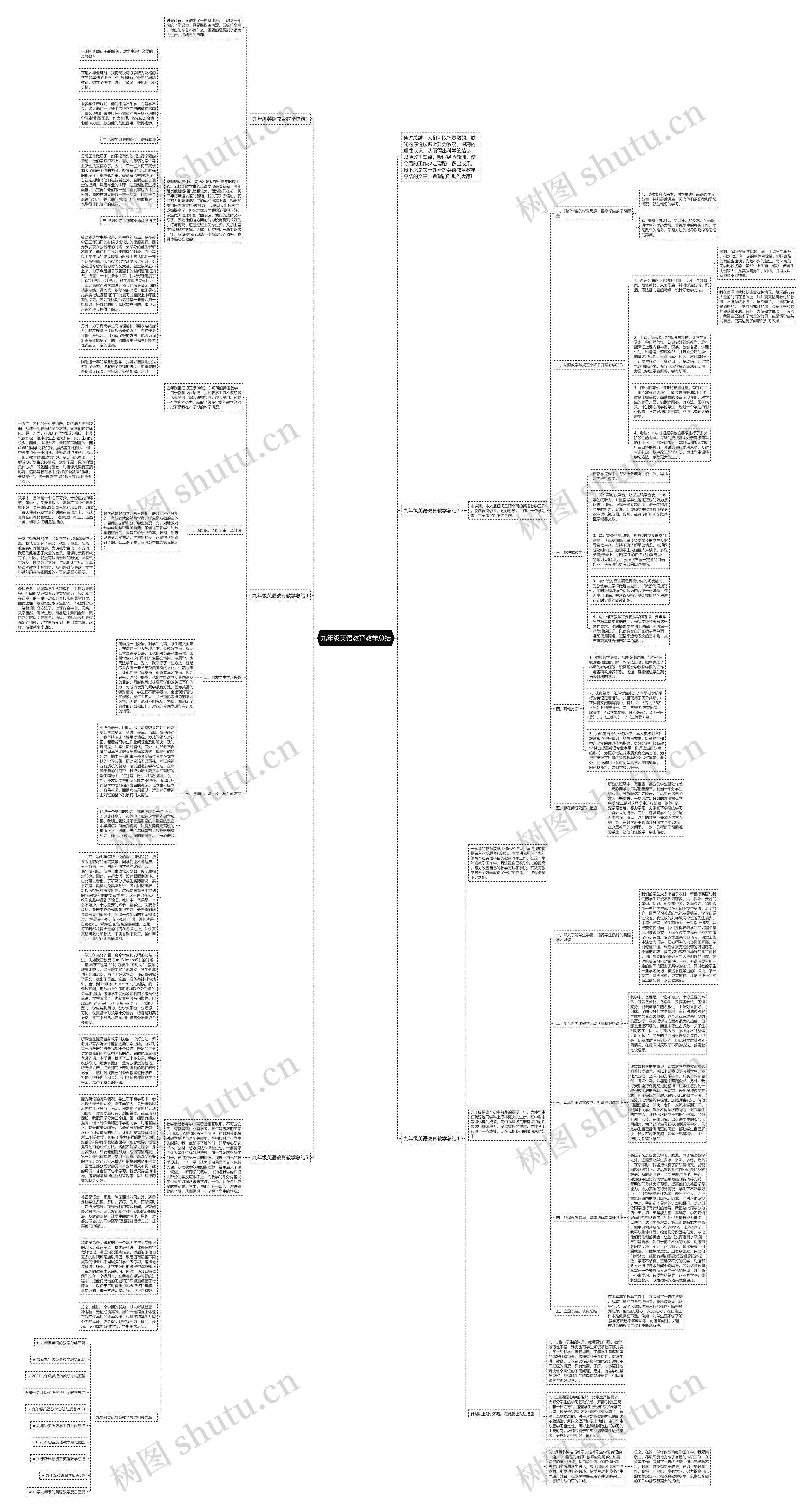 九年级英语教育教学总结思维导图