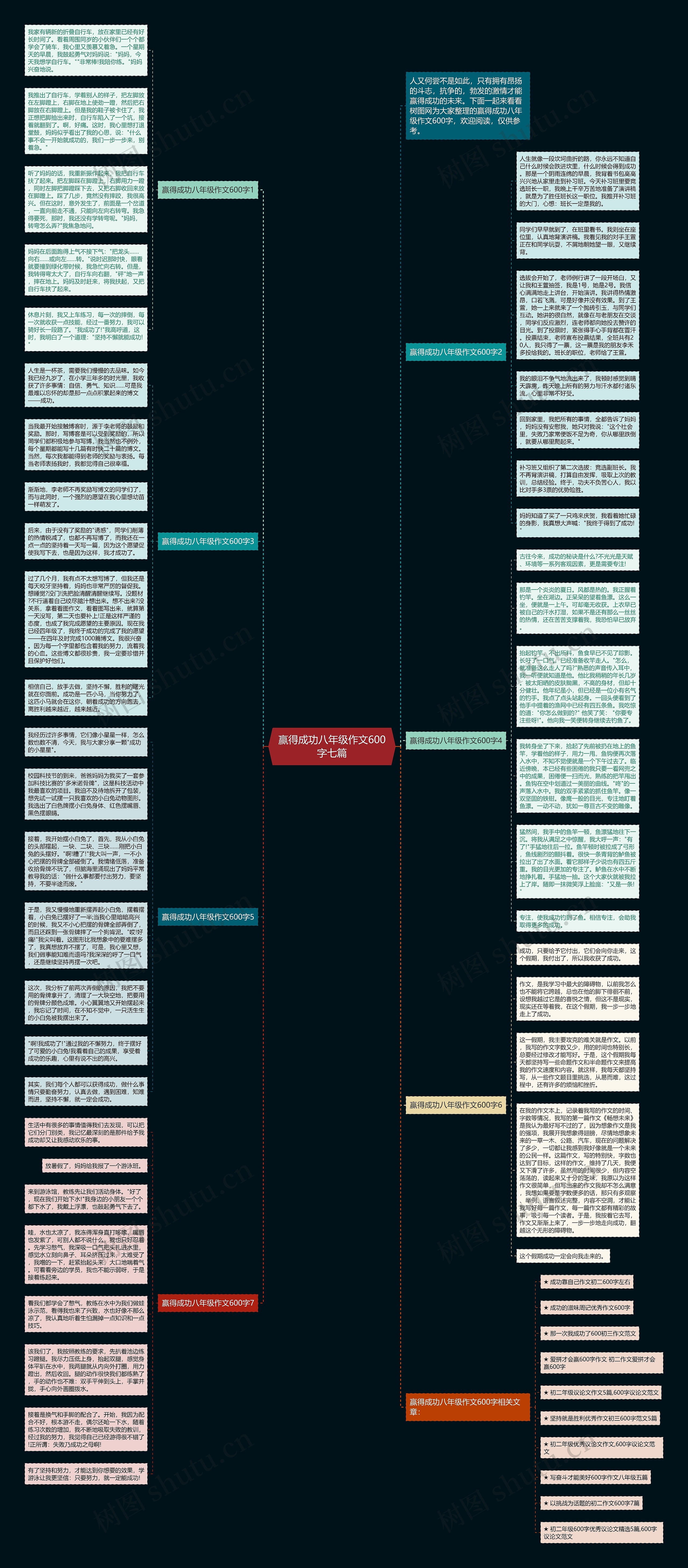 赢得成功八年级作文600字七篇思维导图