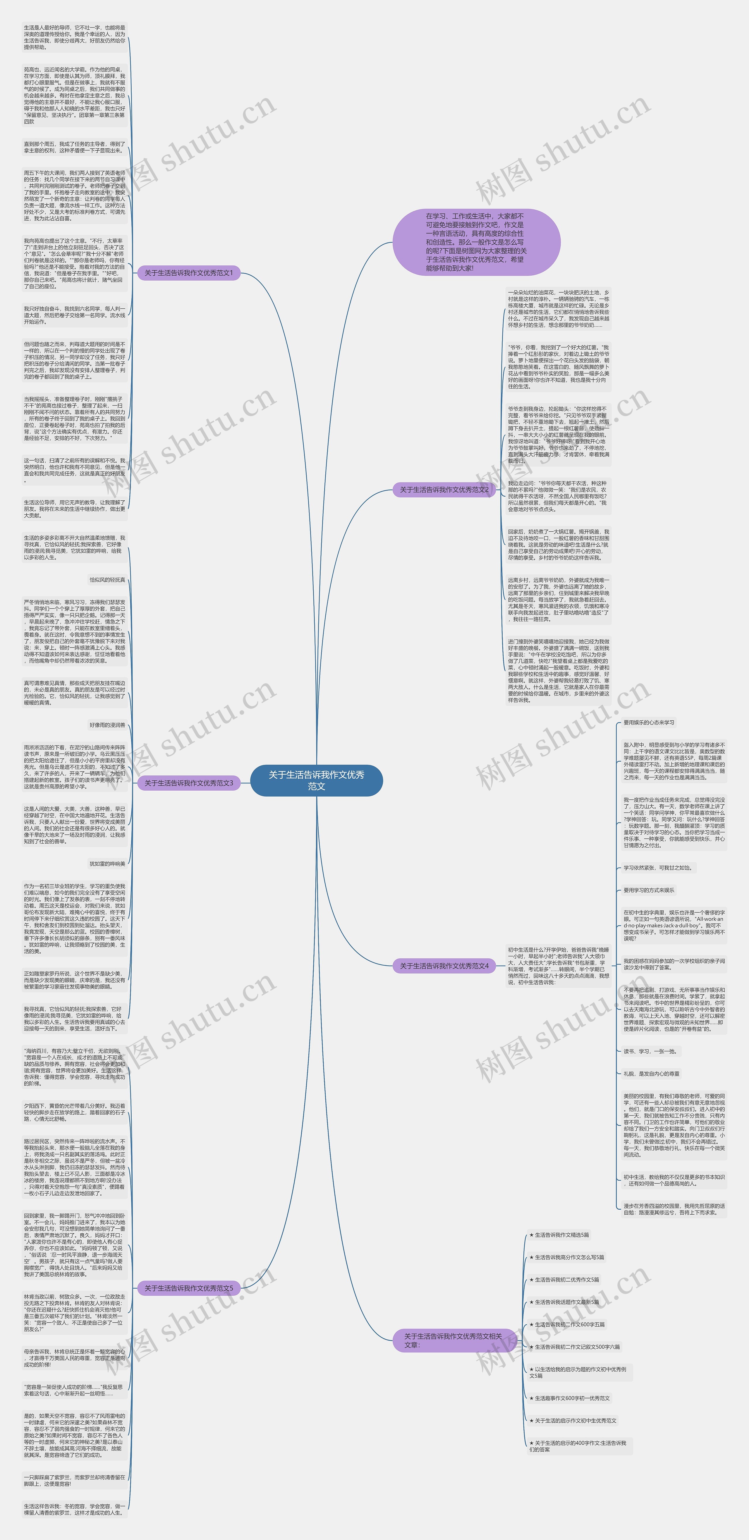 关于生活告诉我作文优秀范文思维导图