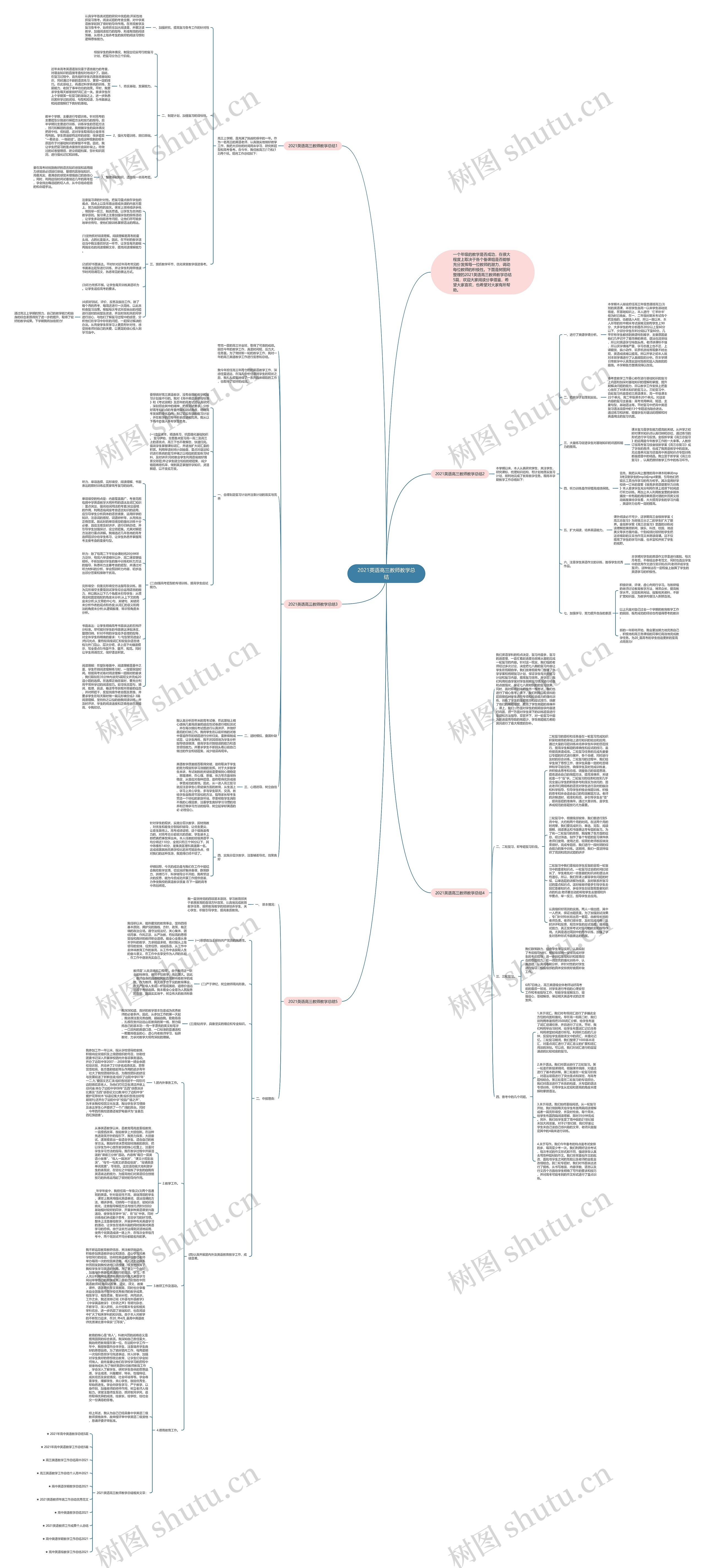 2021英语高三教师教学总结思维导图