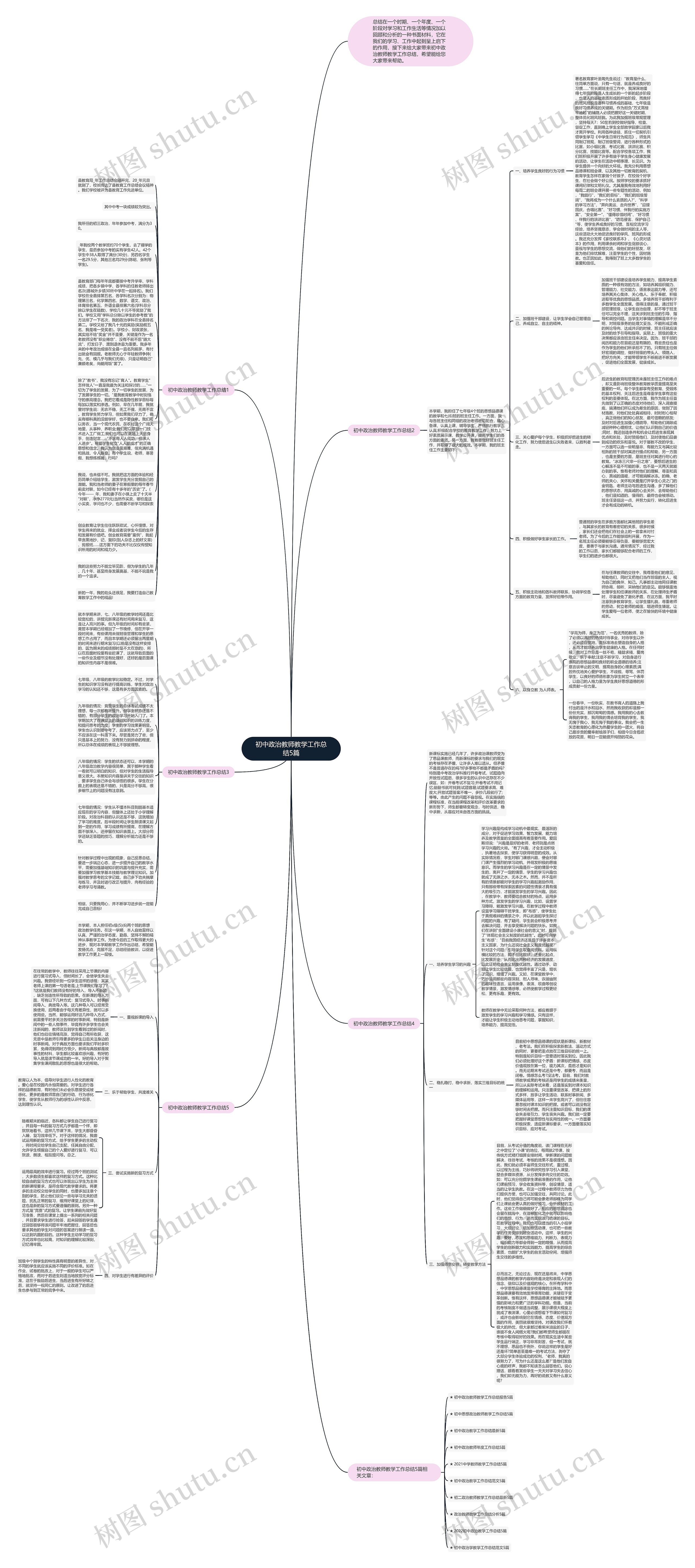 初中政治教师教学工作总结5篇思维导图