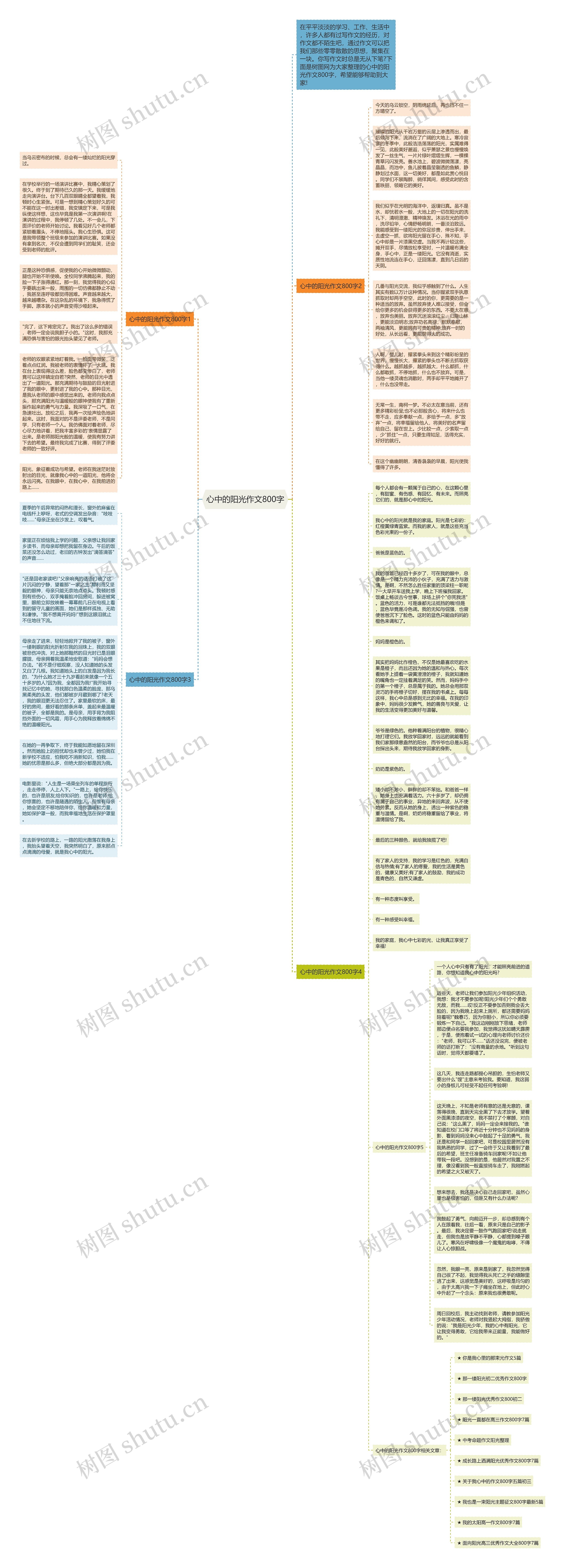 心中的阳光作文800字思维导图