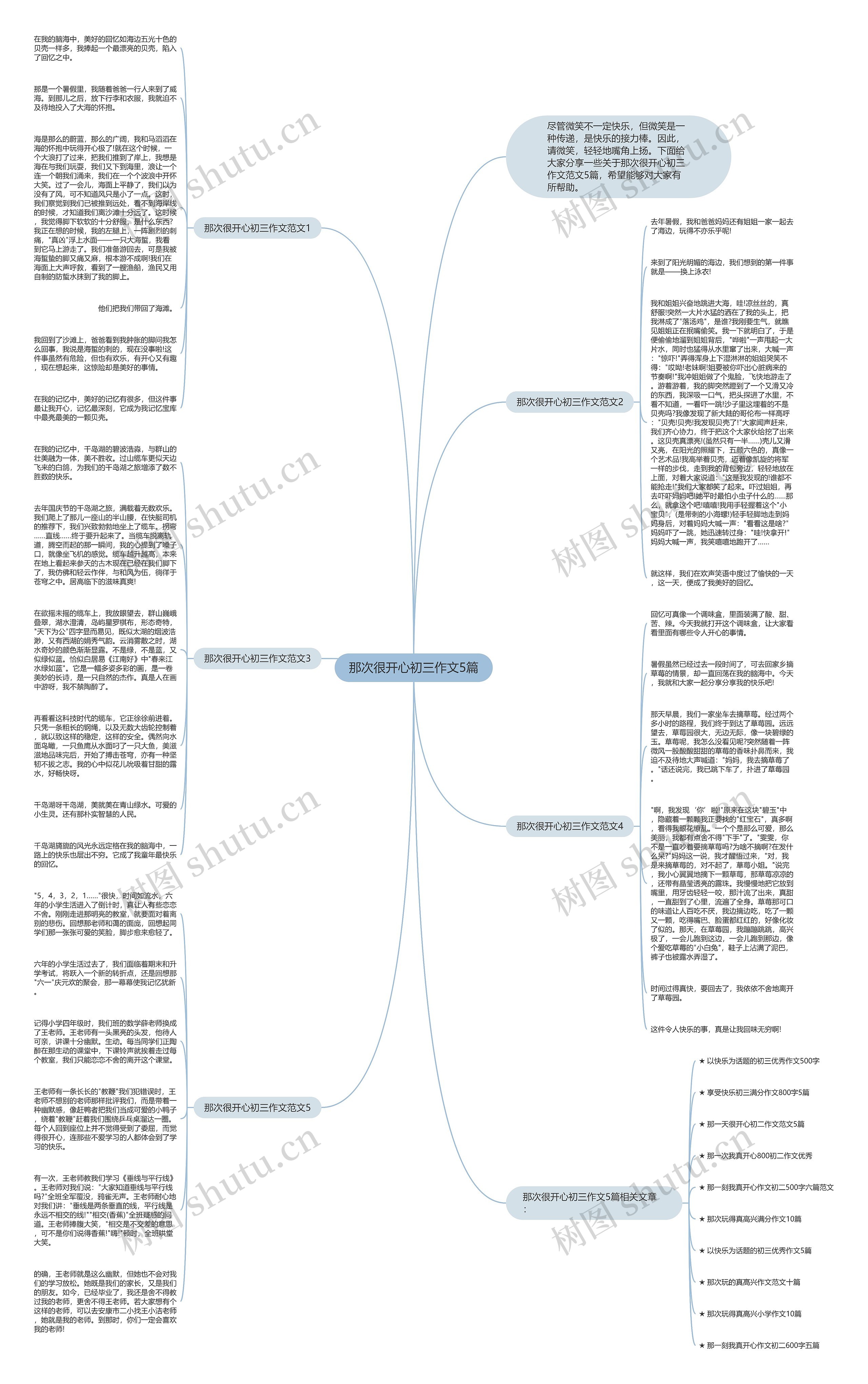 那次很开心初三作文5篇思维导图