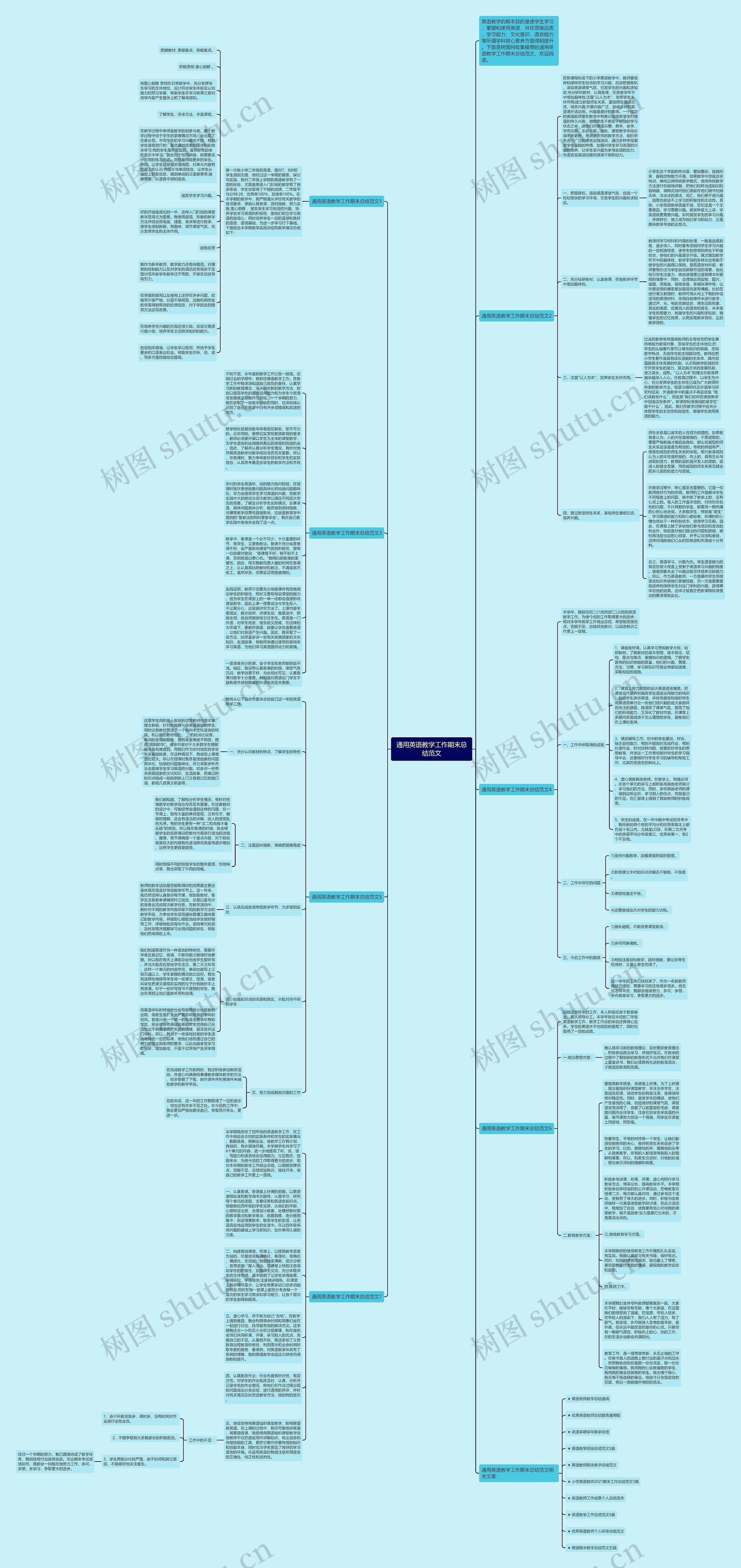通用英语教学工作期末总结范文思维导图