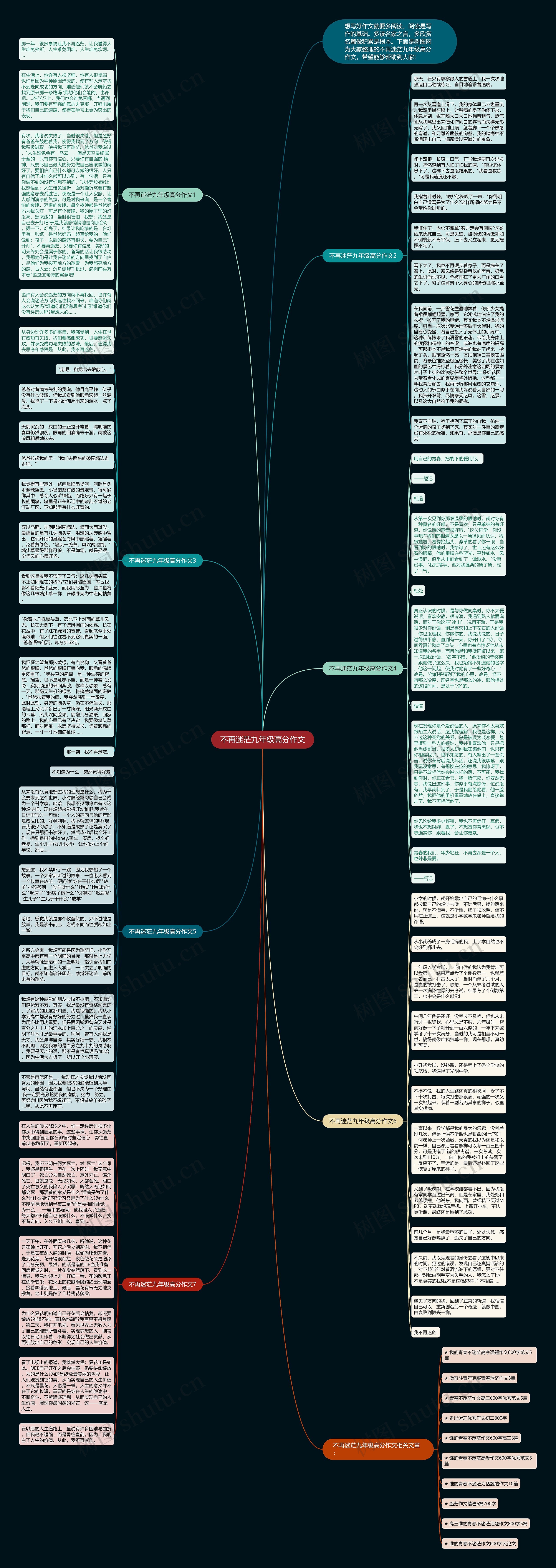 不再迷茫九年级高分作文思维导图