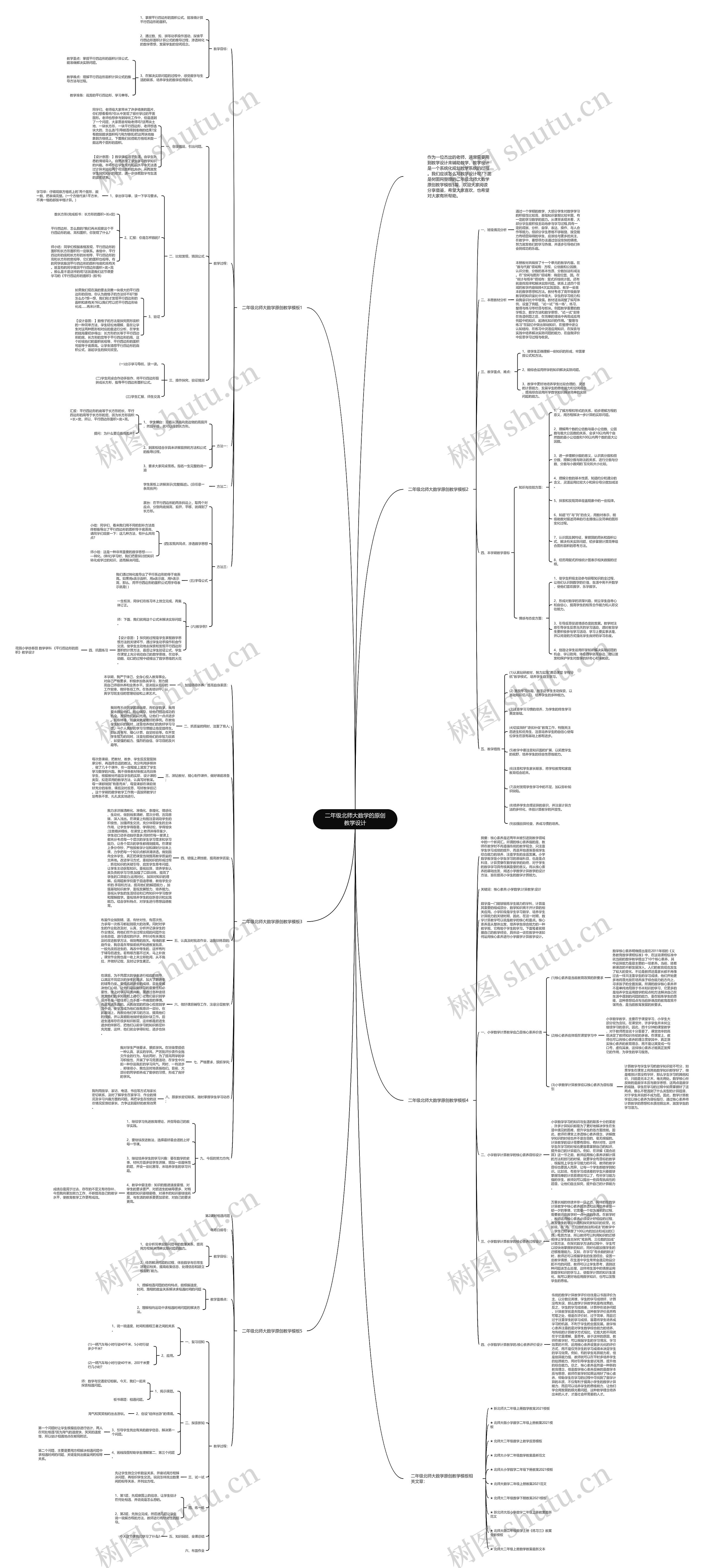 二年级北师大数学的原创教学设计思维导图