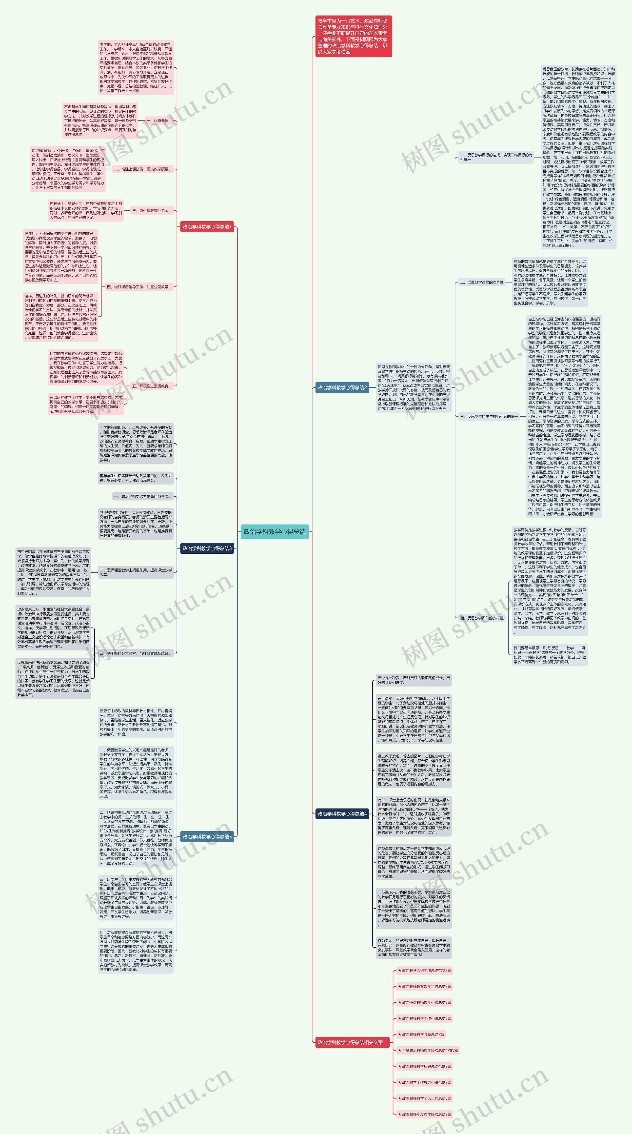 政治学科教学心得总结思维导图