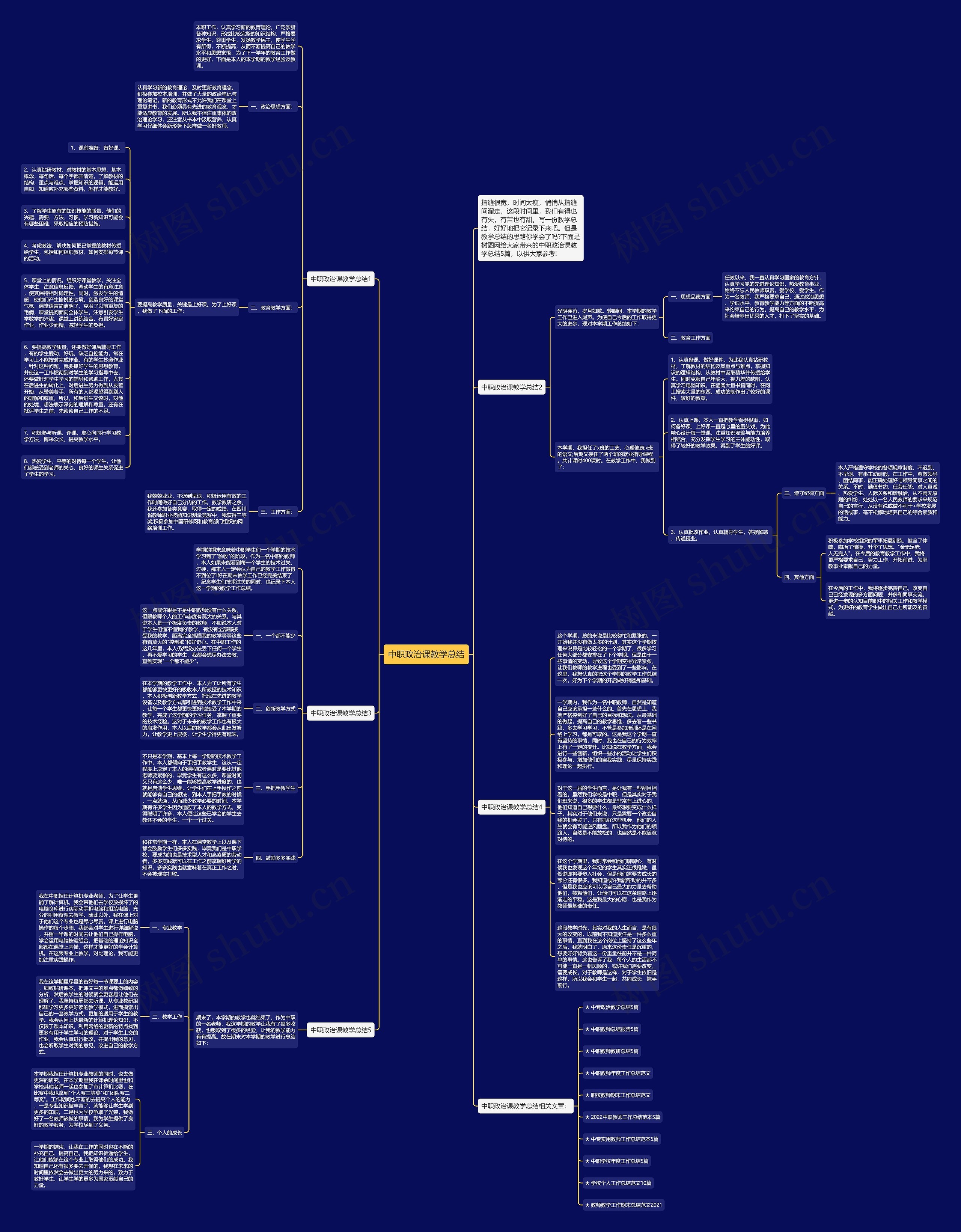 中职政治课教学总结思维导图