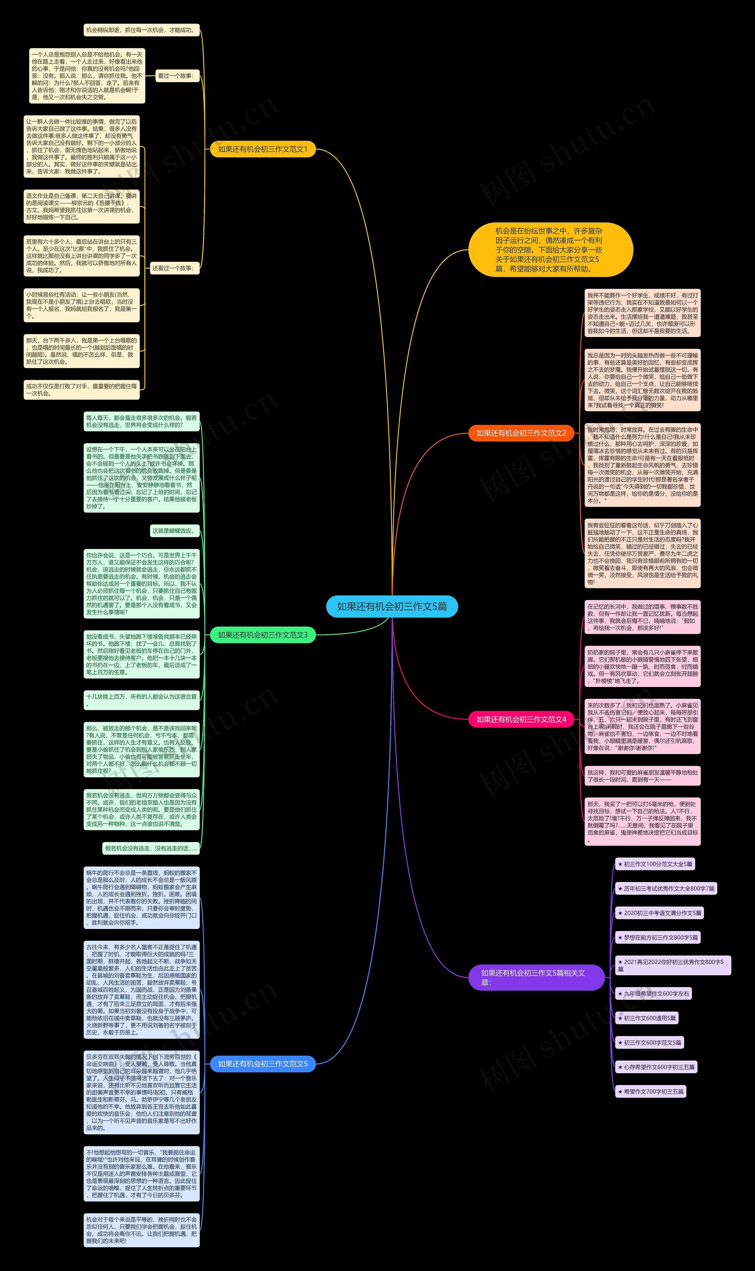 如果还有机会初三作文5篇思维导图