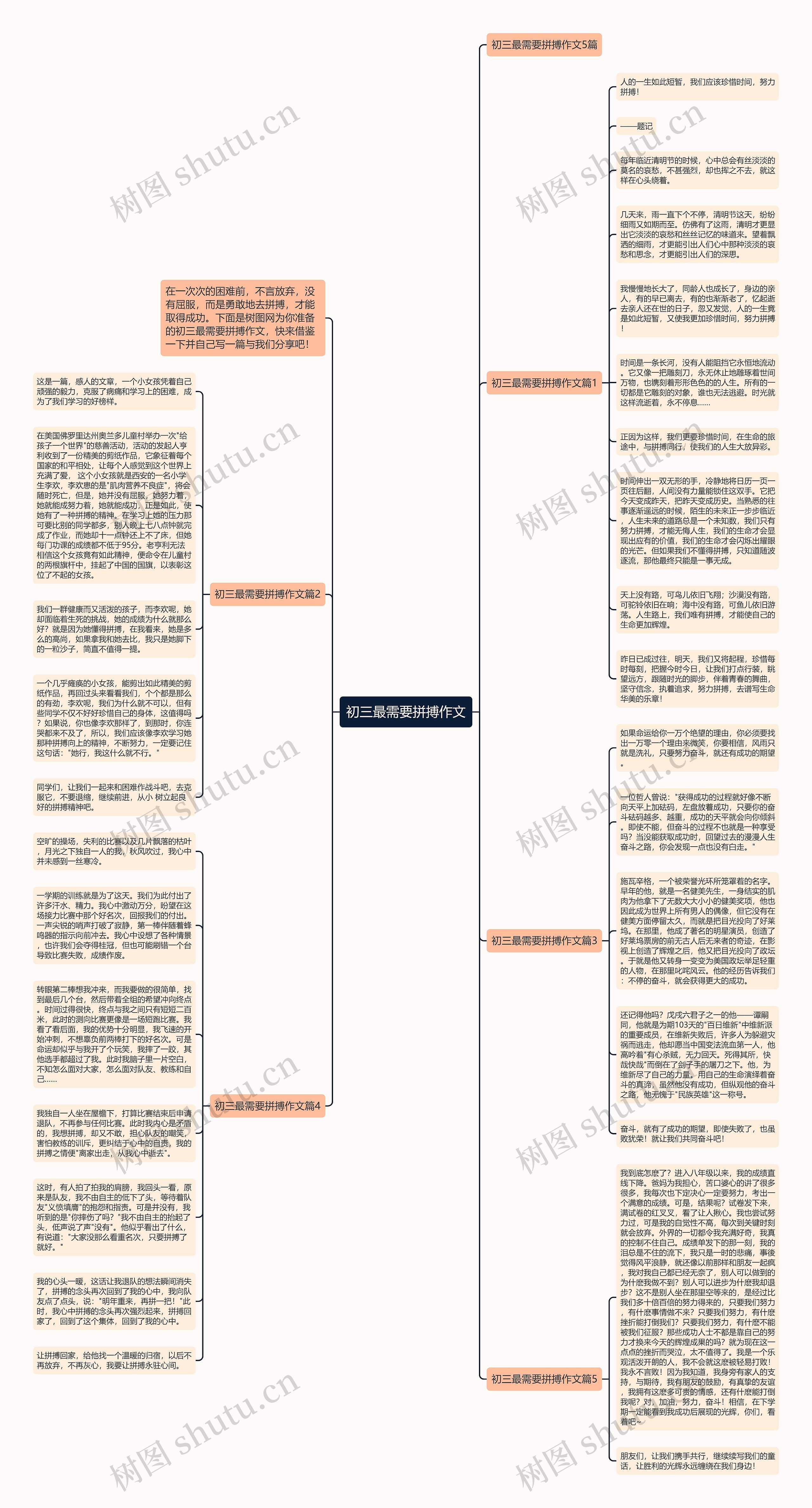初三最需要拼搏作文思维导图
