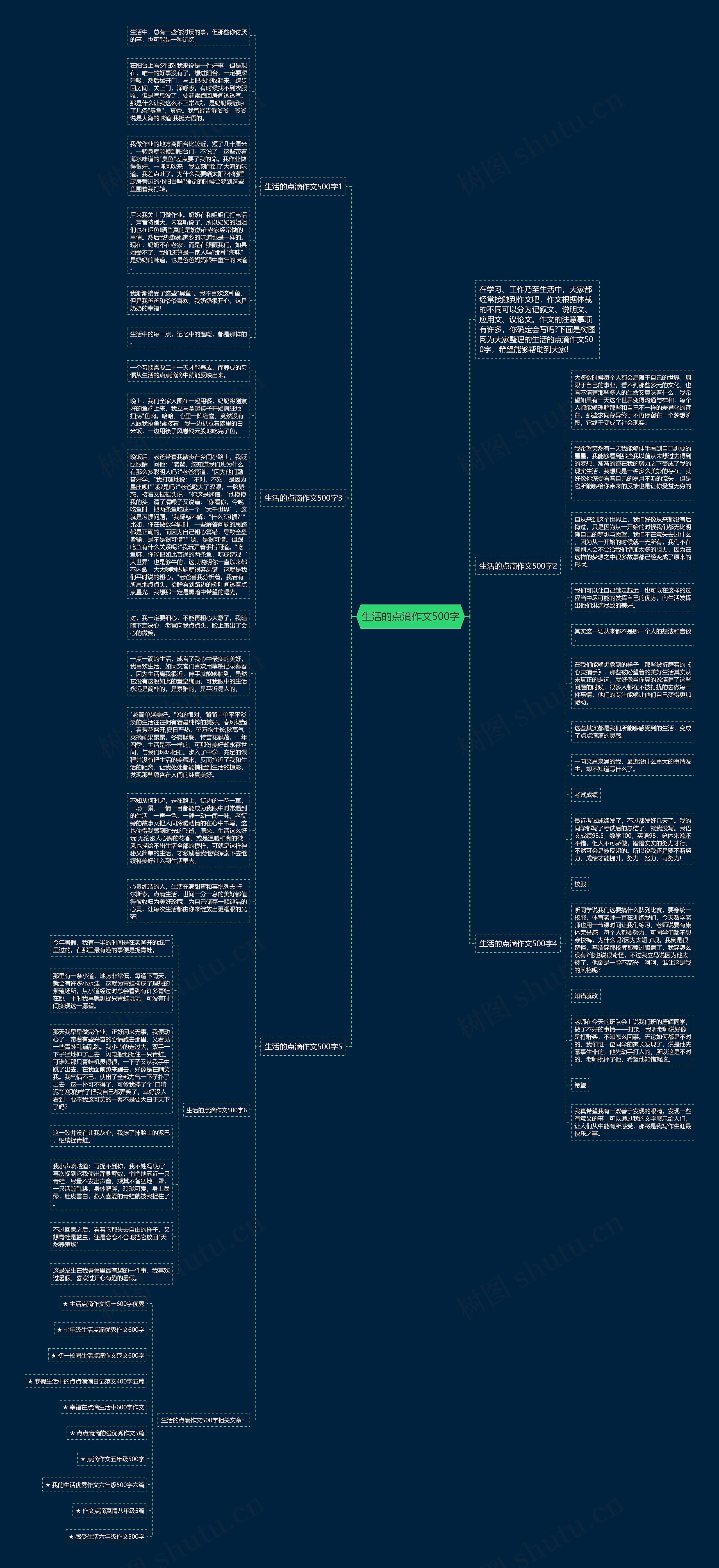 生活的点滴作文500字思维导图