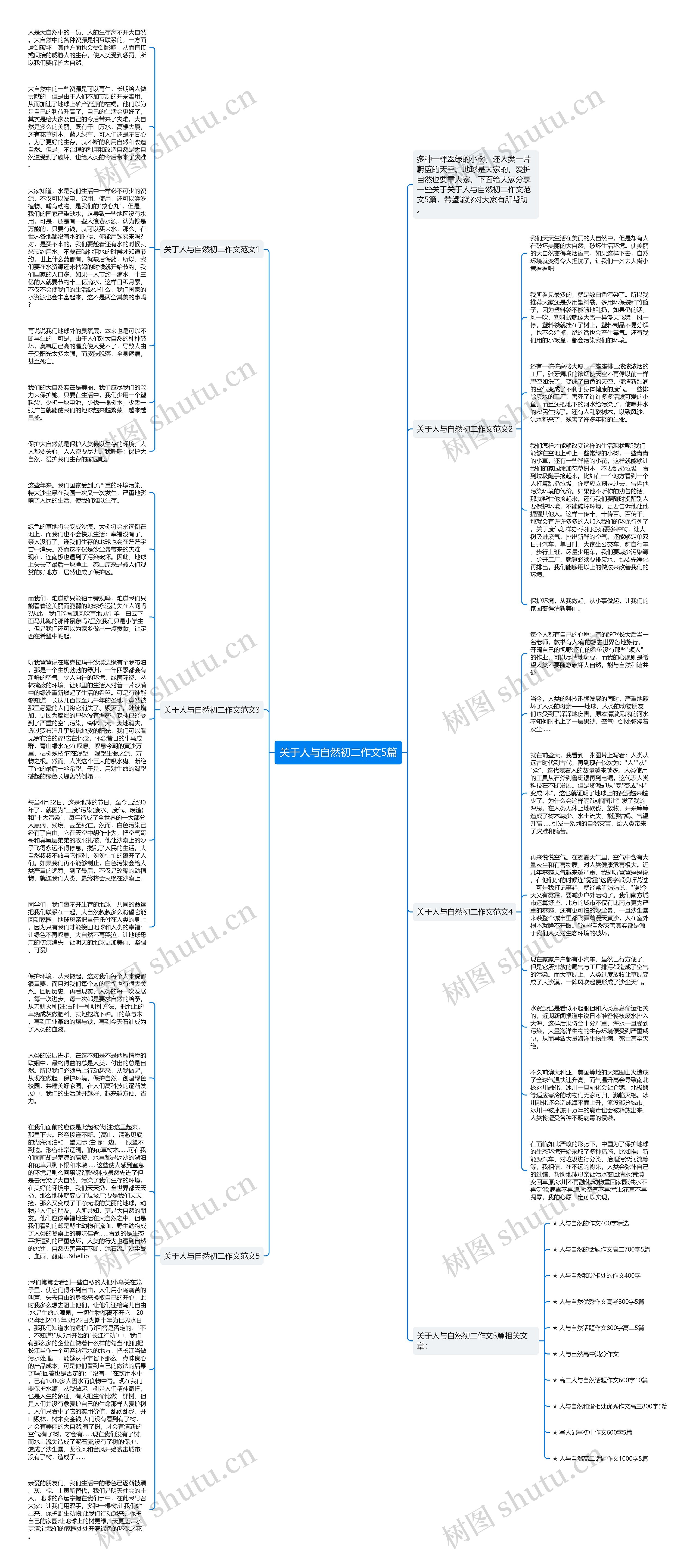 关于人与自然初二作文5篇思维导图