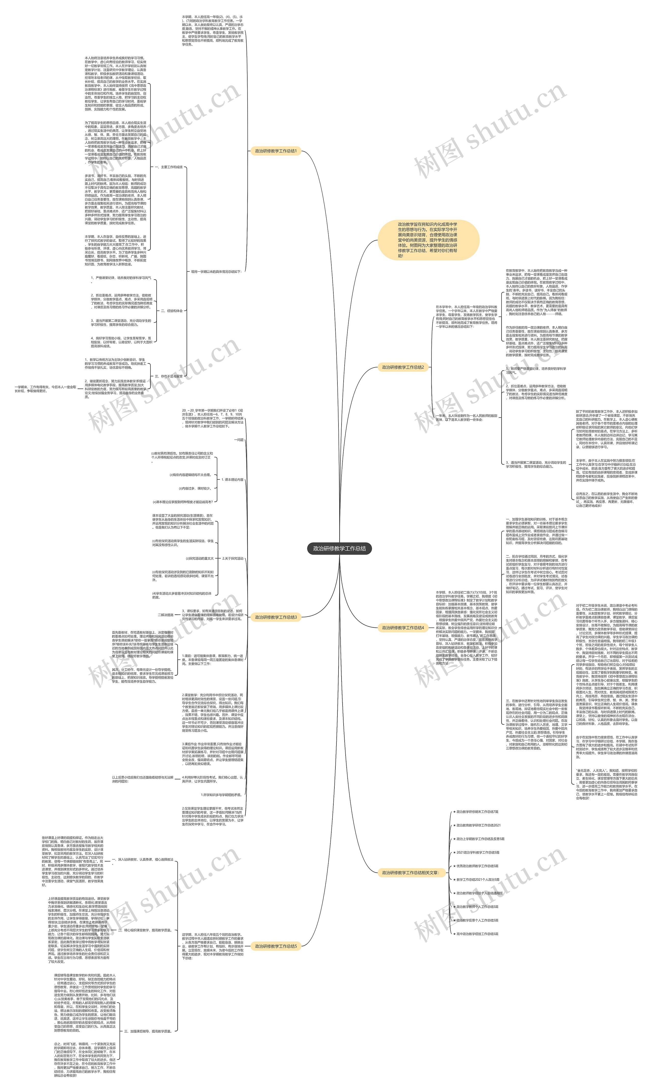 政治研修教学工作总结思维导图
