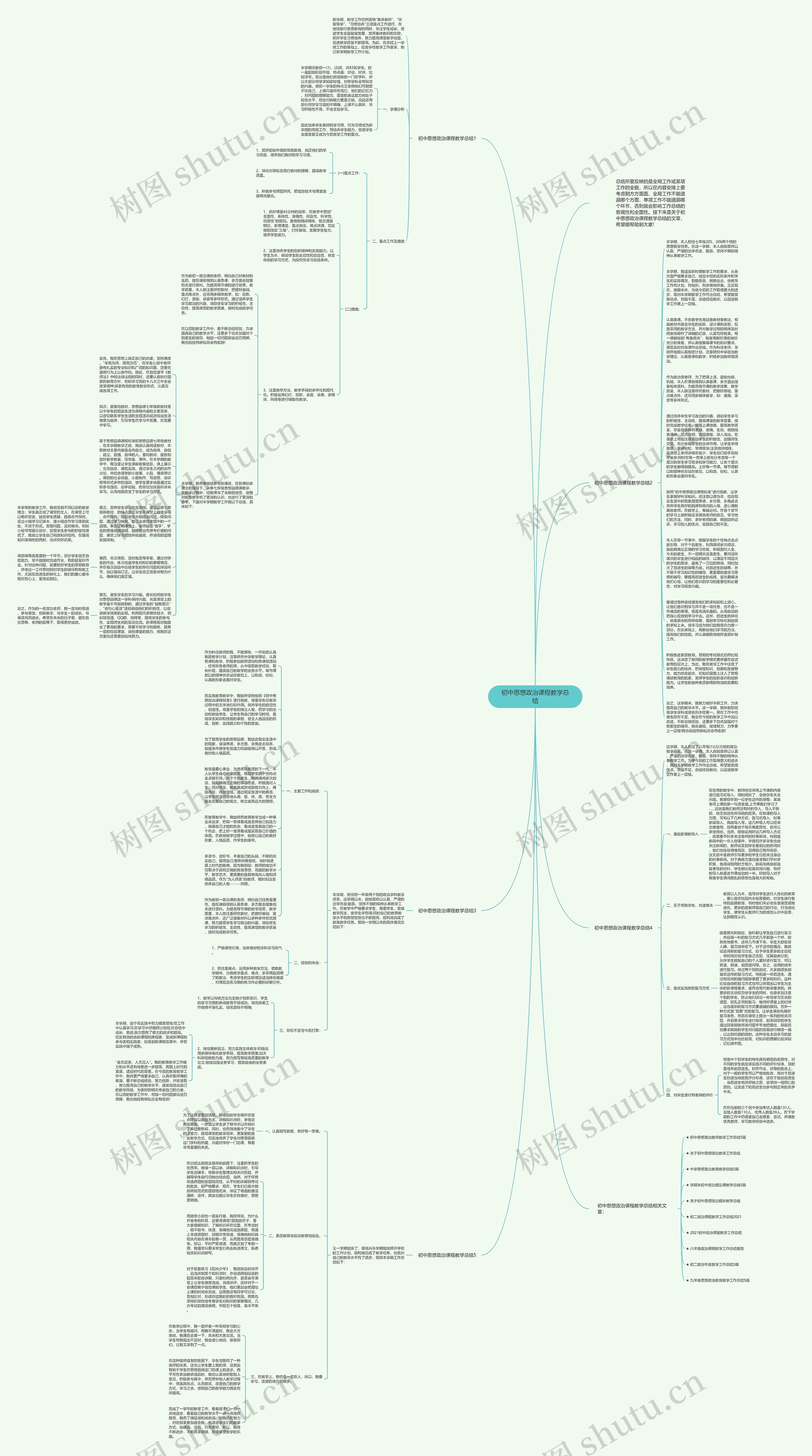 初中思想政治课程教学总结思维导图