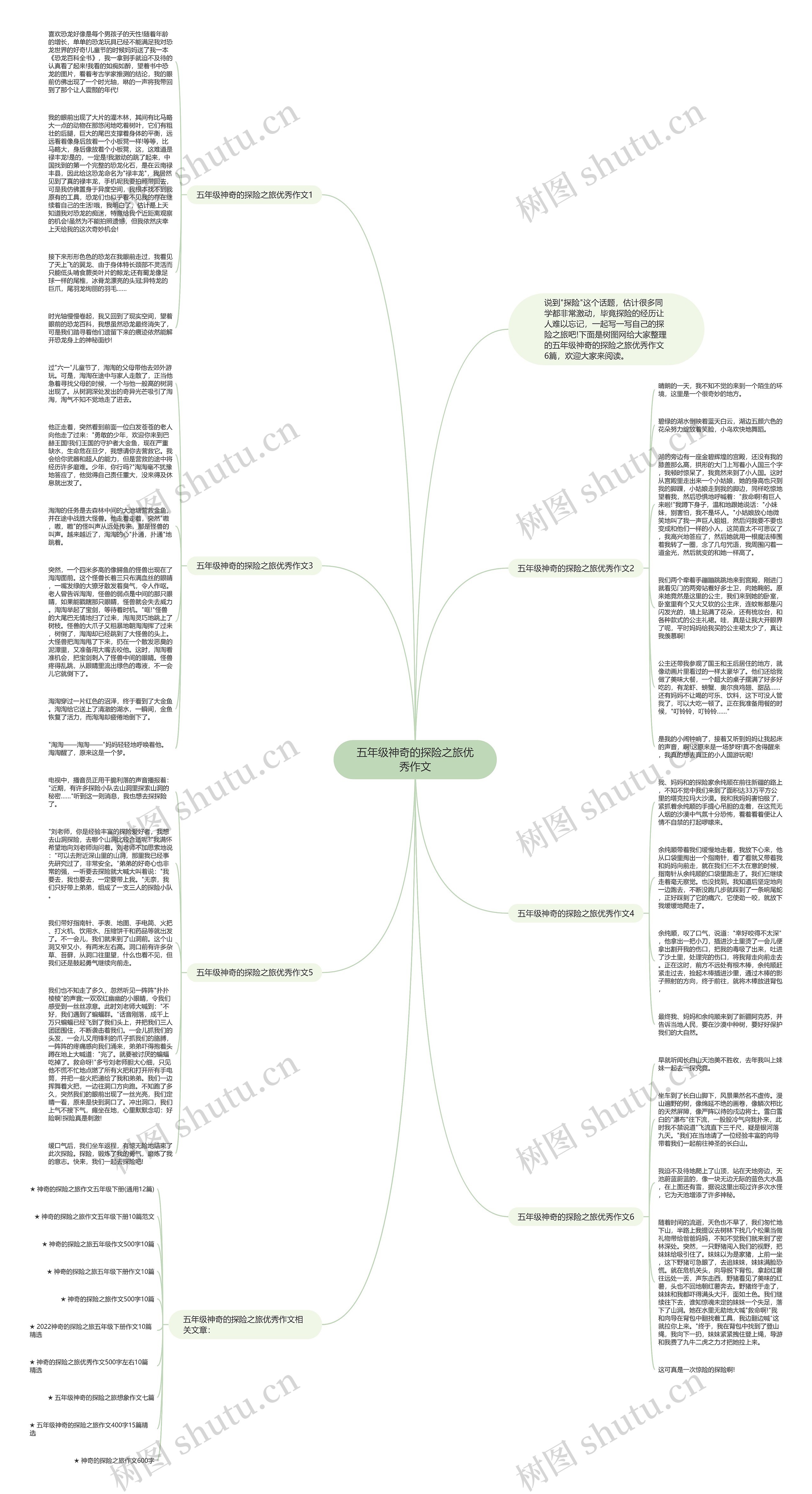 五年级神奇的探险之旅优秀作文思维导图