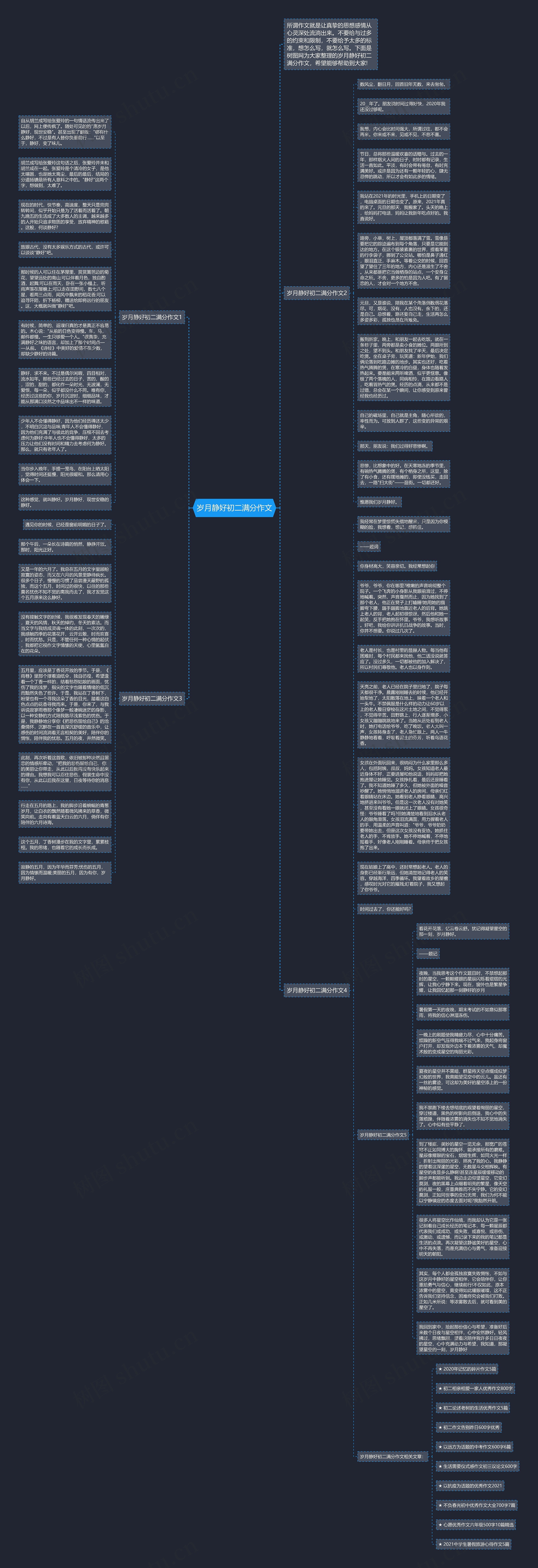 岁月静好初二满分作文思维导图