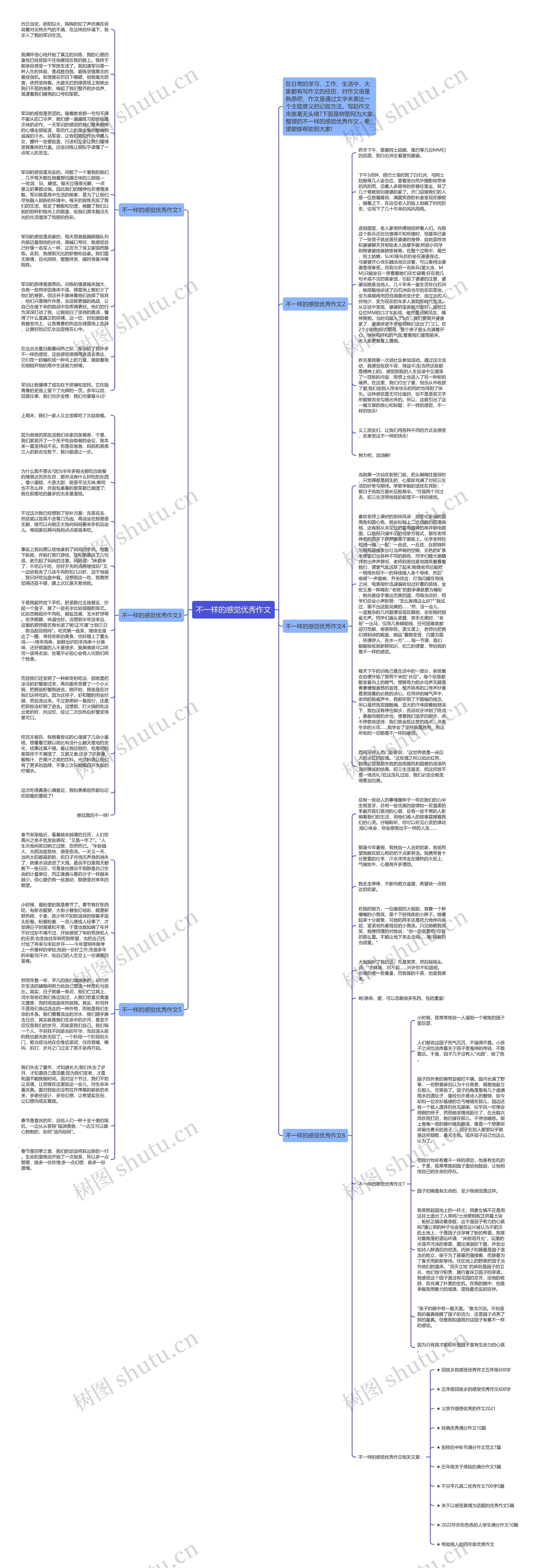 不一样的感觉优秀作文思维导图
