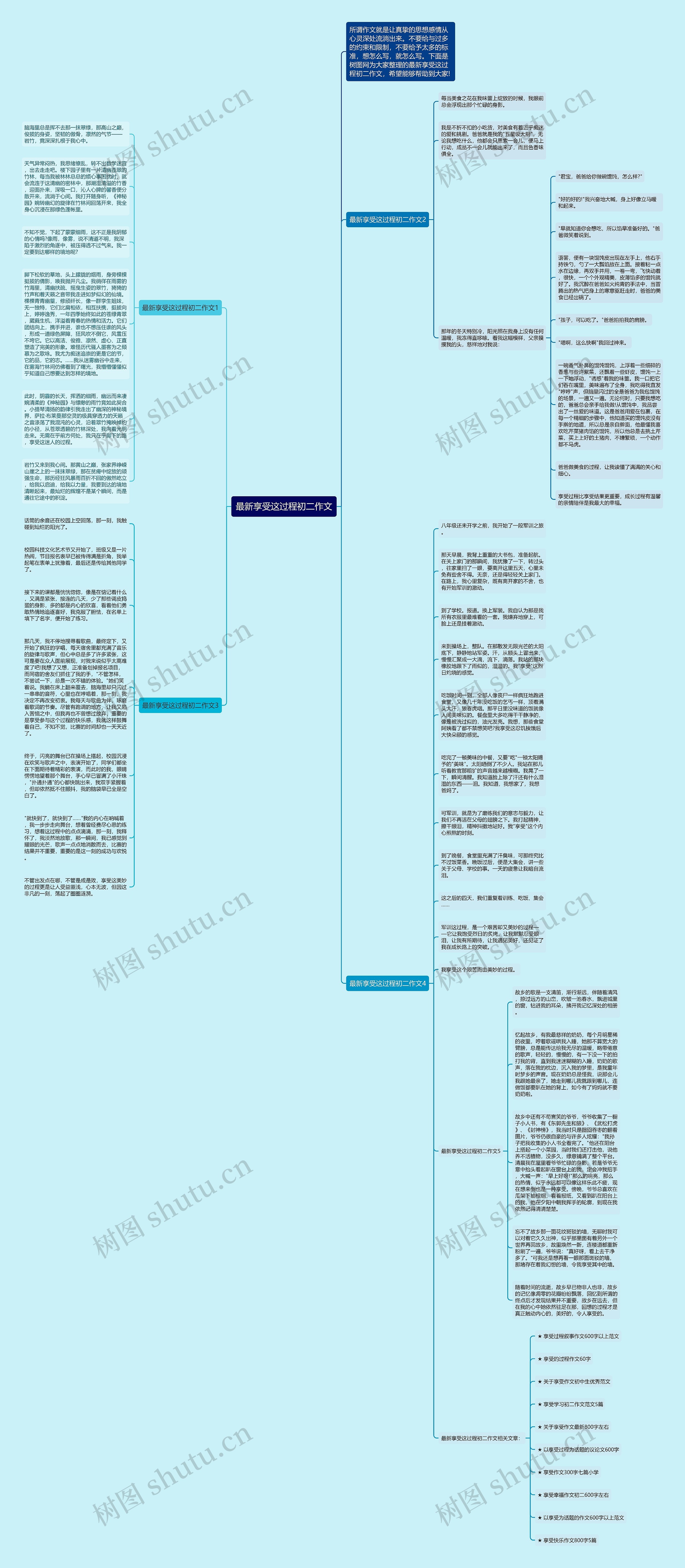 最新享受这过程初二作文思维导图高清图 最新享受这过程初二作文思维导图