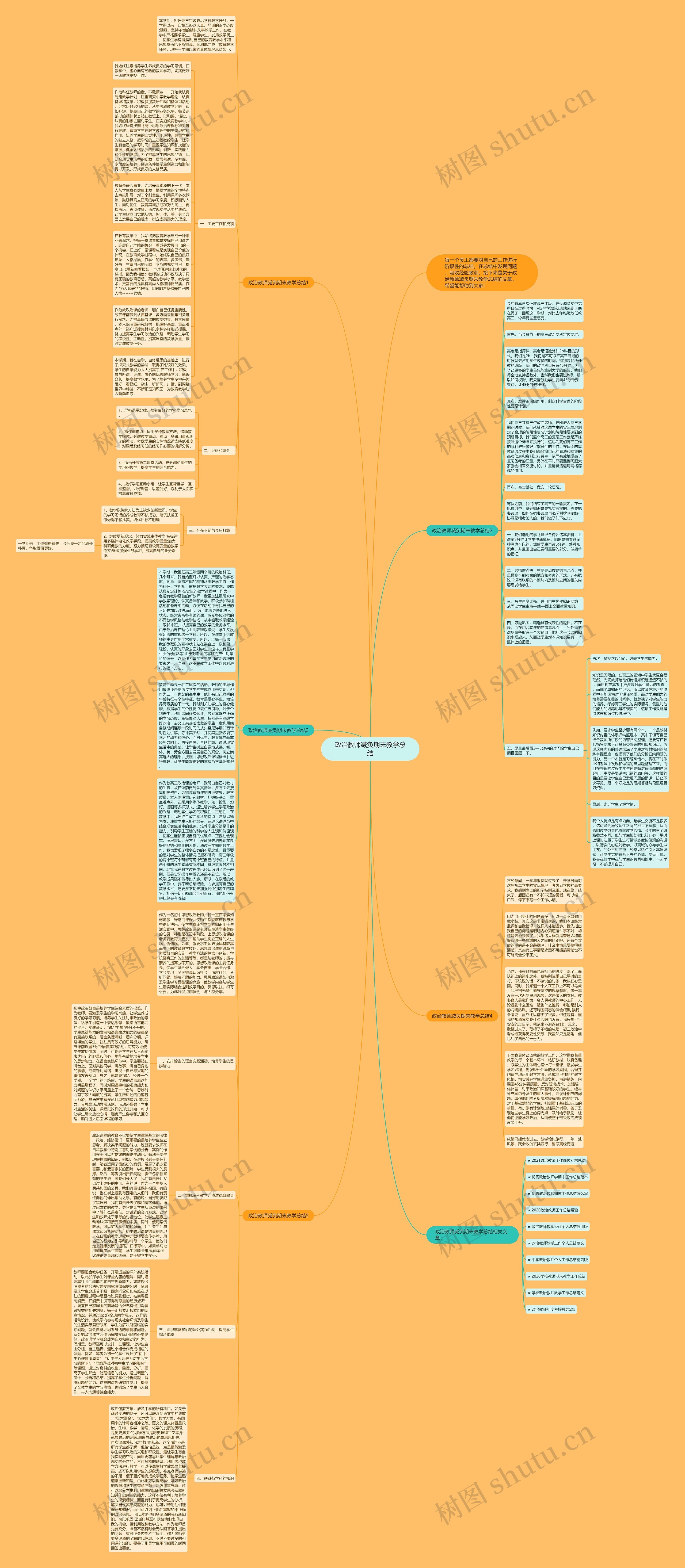 政治教师减负期末教学总结思维导图