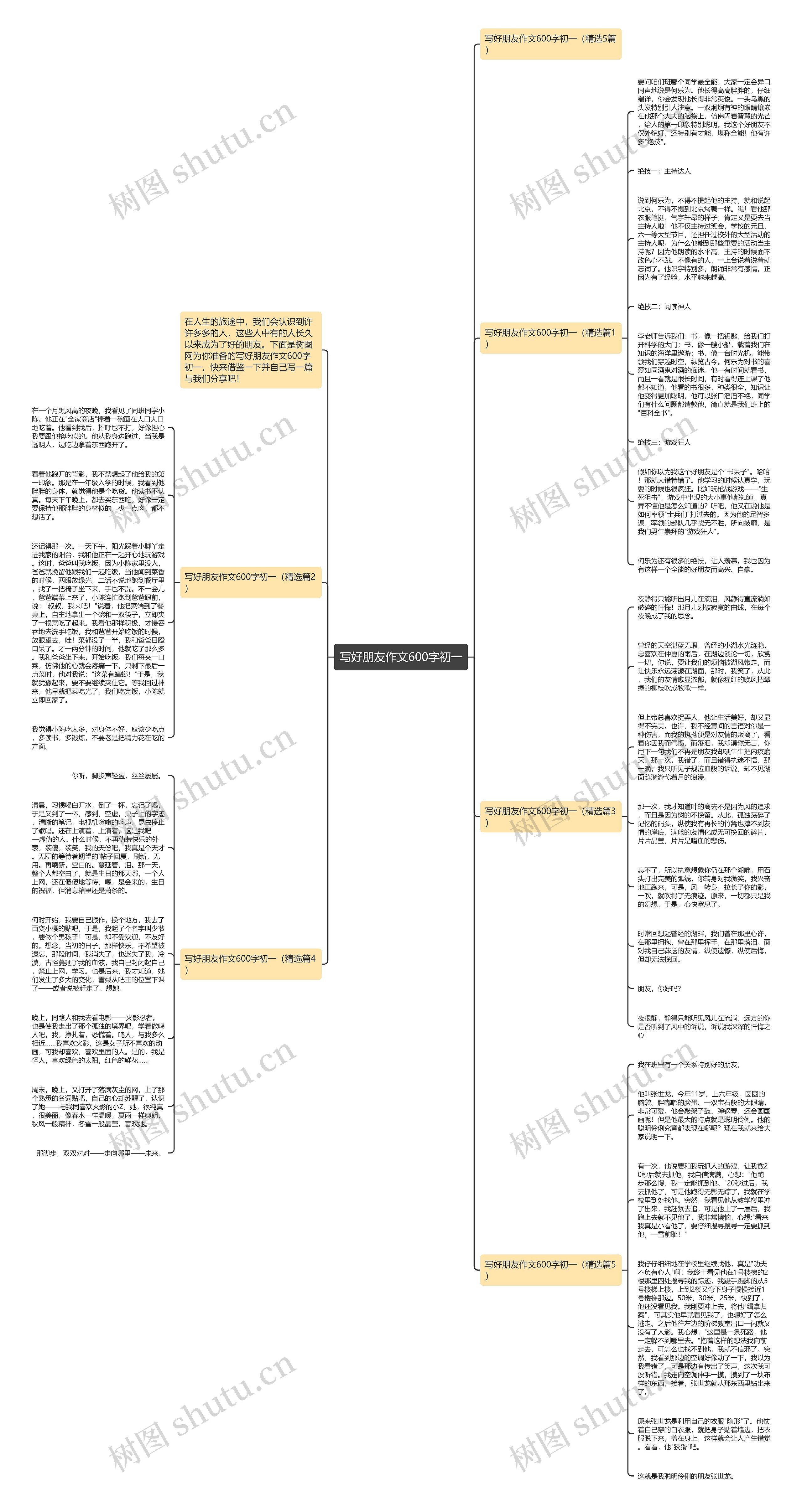 写好朋友作文600字初一思维导图