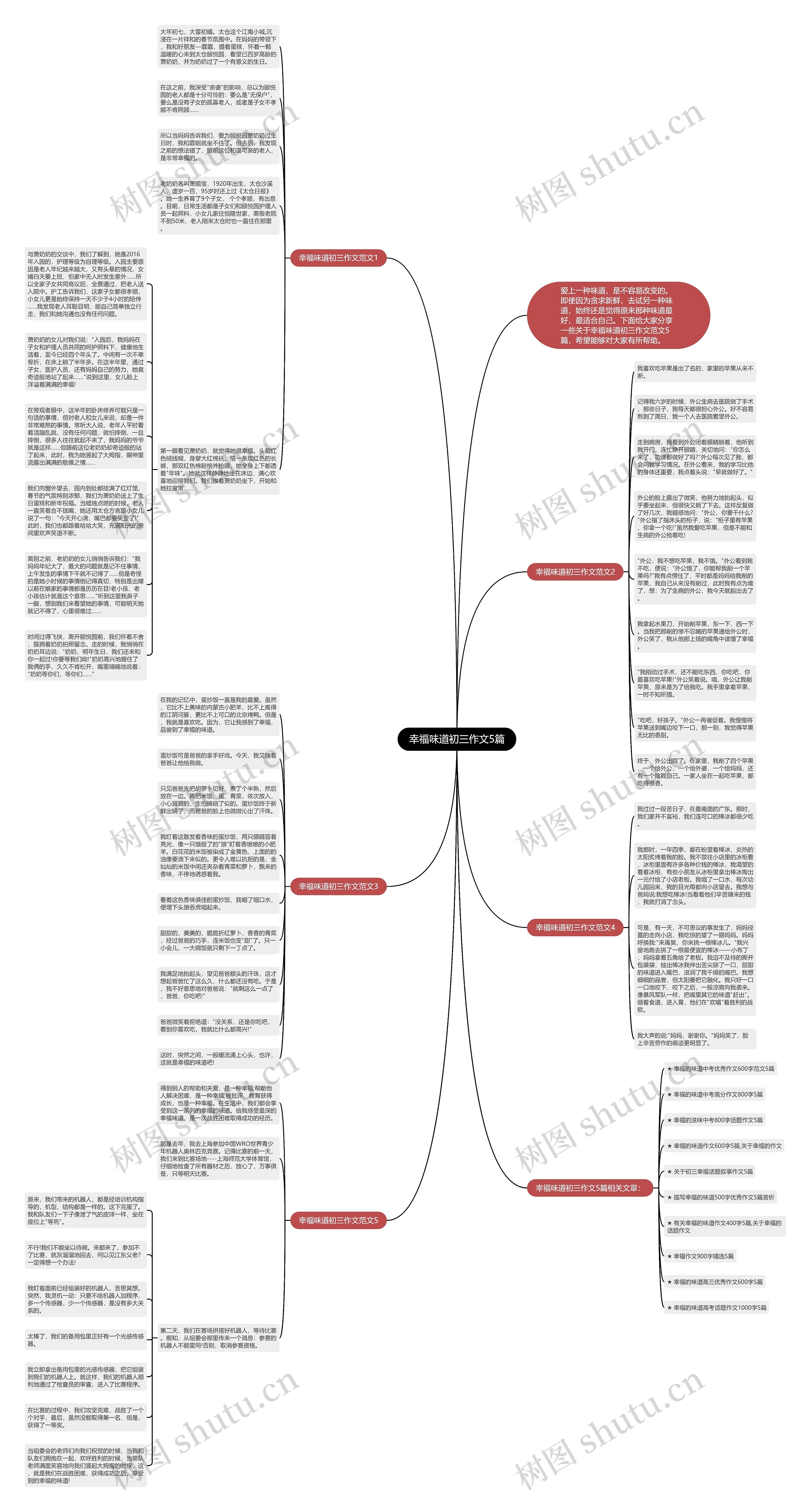幸福味道初三作文5篇思维导图