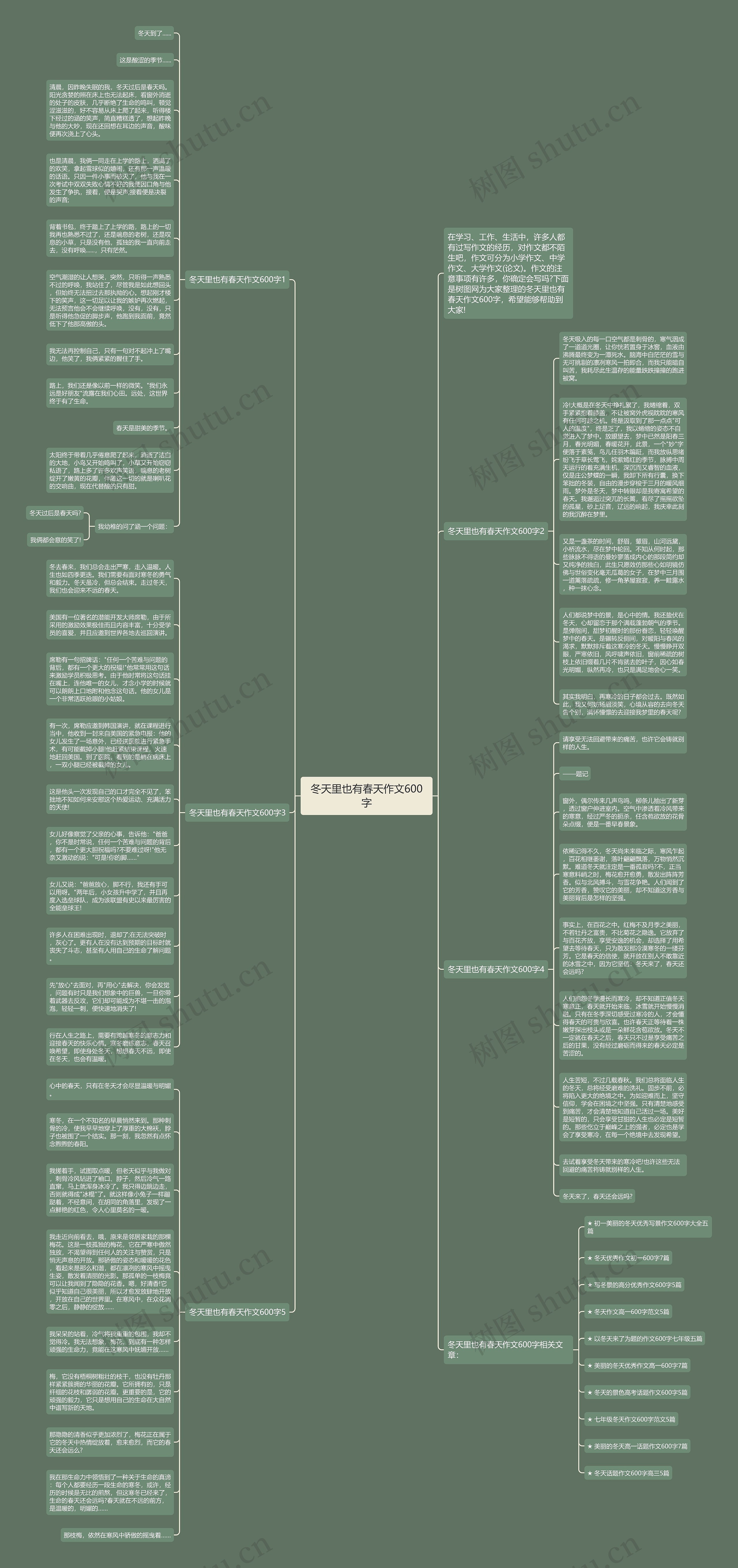 冬天里也有春天作文600字思维导图