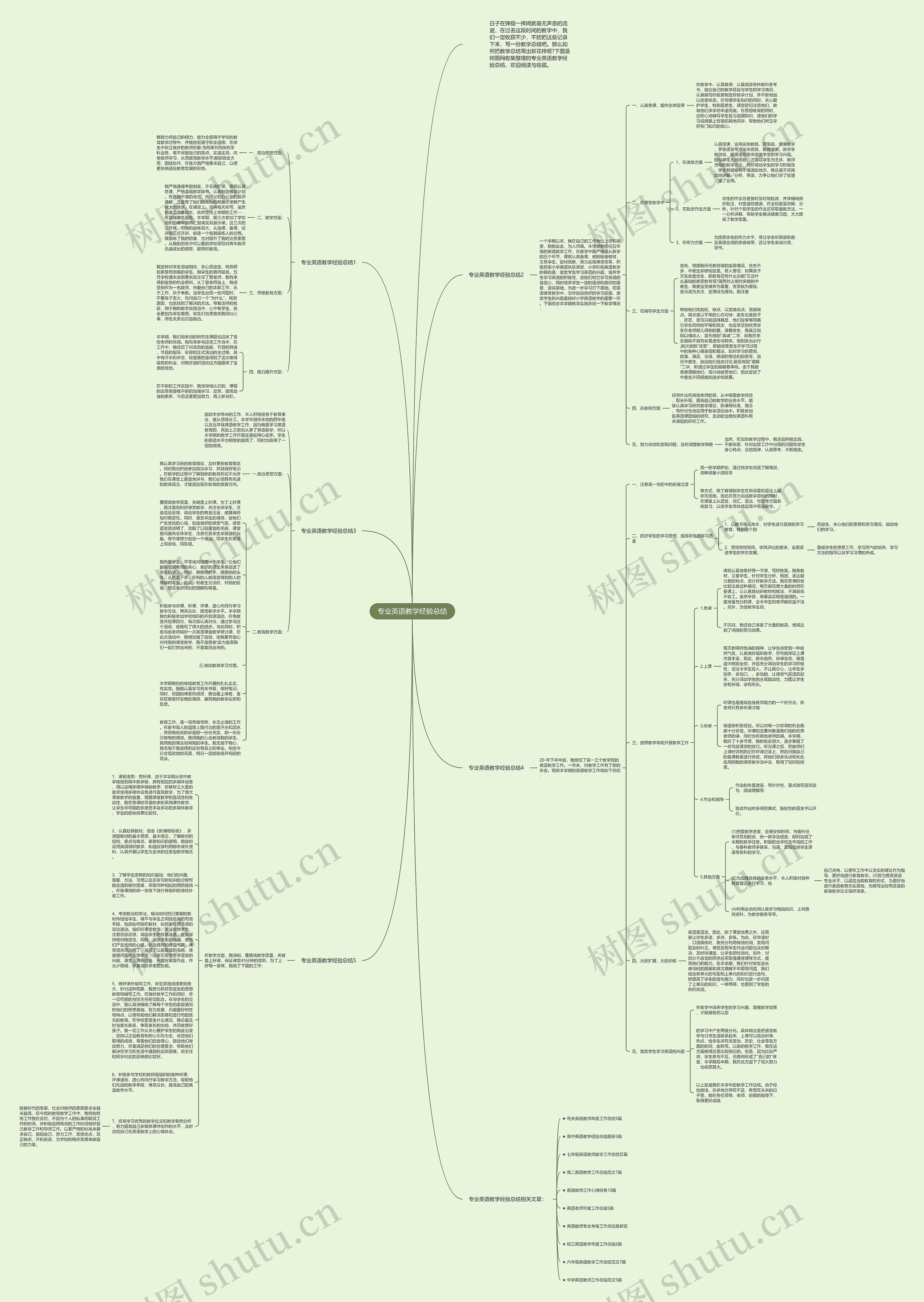 专业英语教学经验总结思维导图