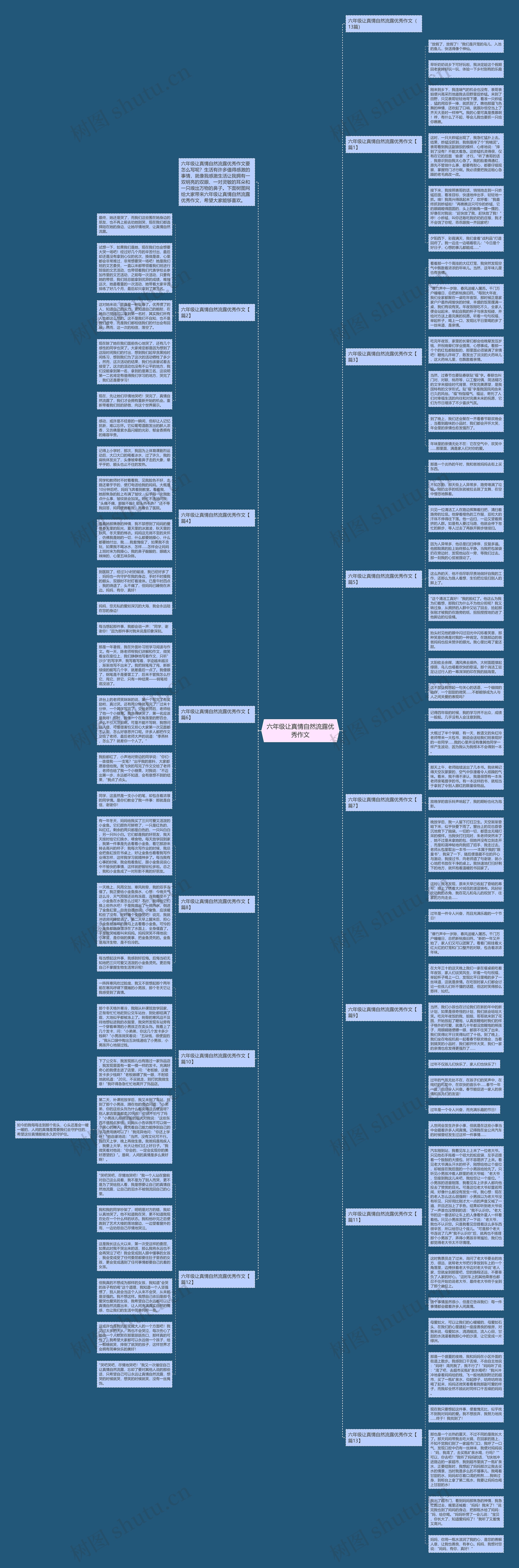 六年级让真情自然流露优秀作文思维导图