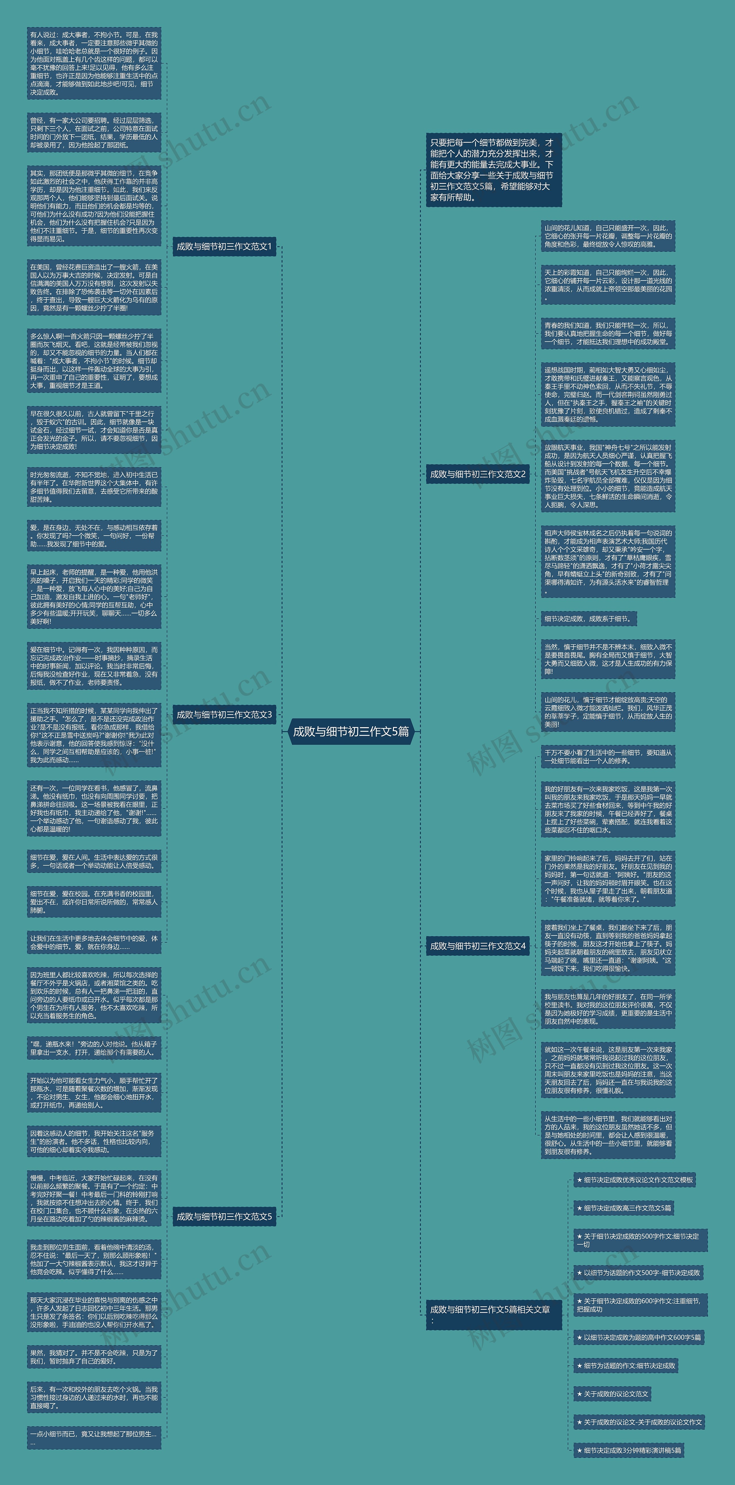 成败与细节初三作文5篇思维导图