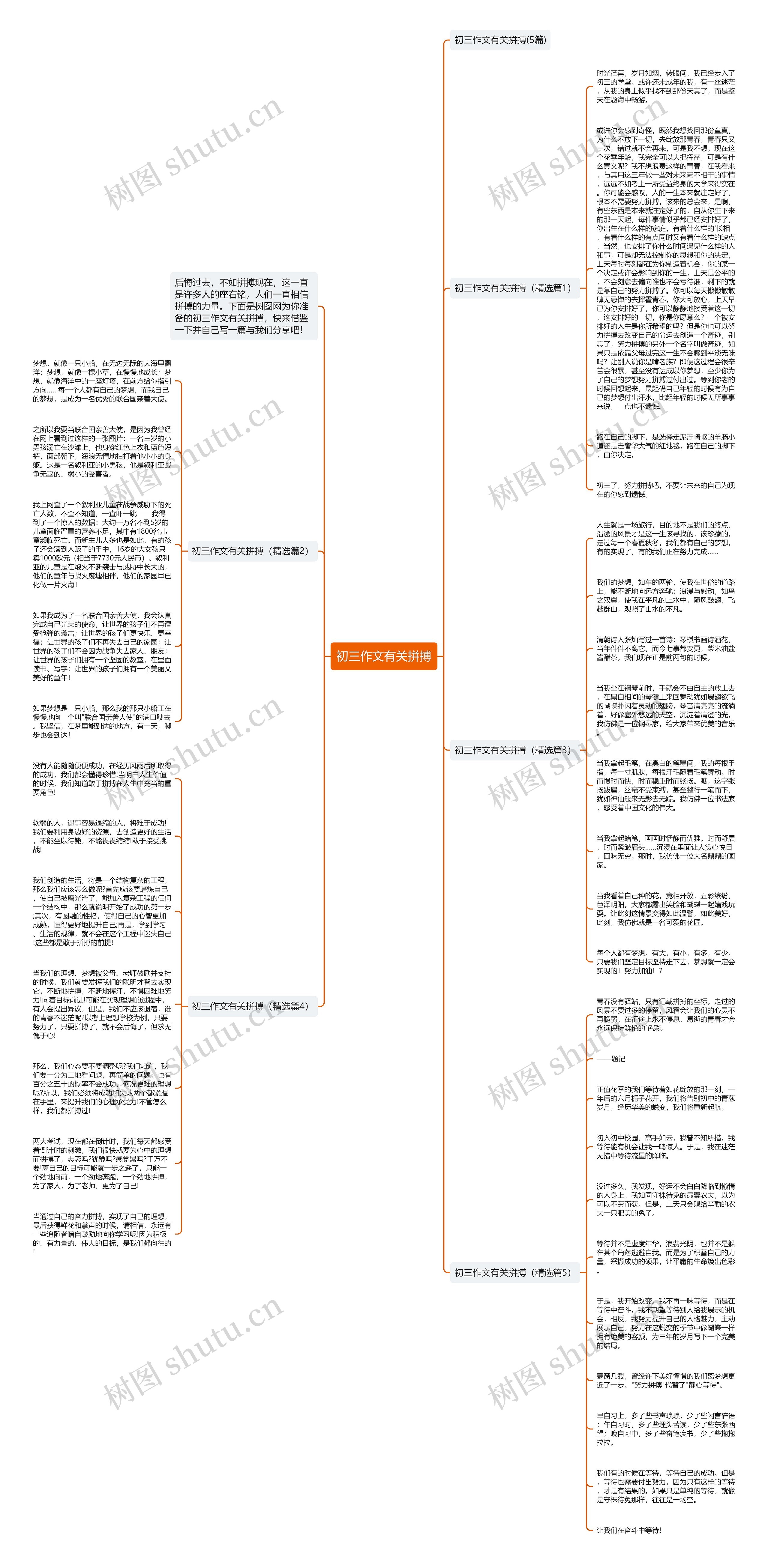 初三作文有关拼搏思维导图